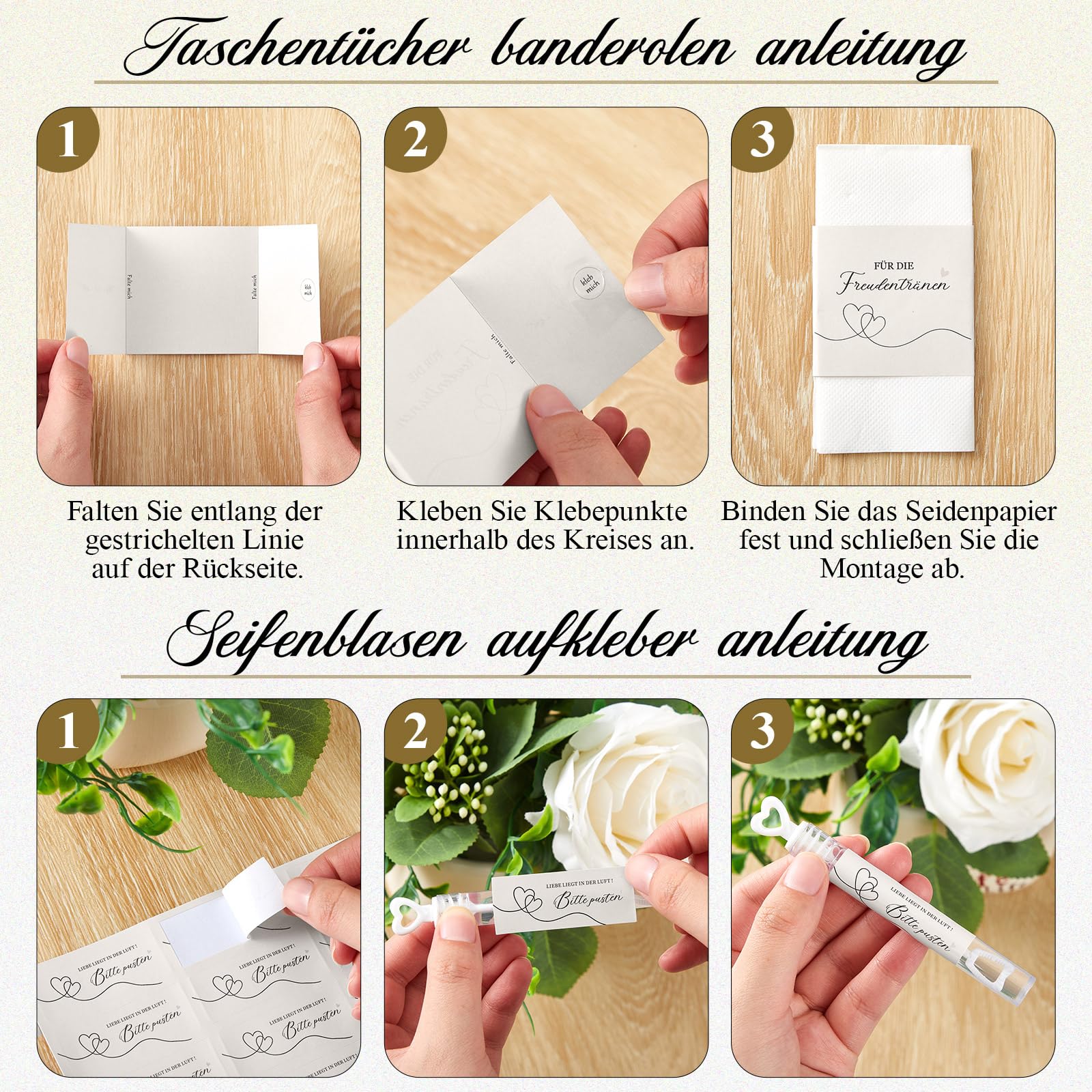 BBTO 30 Sets Gastgeschenk für Hochzeit Fächer Hochzeit Seifenblasen Freudentränen Taschentücher Seifenblasen Aufkleber mit Organzabeutel für Hochzeitsgäste Geburtstag Party Geschenk Tischdeko