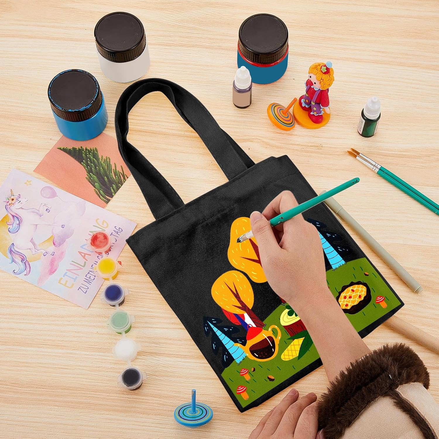 Amylove 24 Pcs Mini Tote Bag Sublimation Blank Canvas Tote Bags Reusable Grocery Luggage DIY Sack Goody for Party Even (8.5 x 8 Inch,Black) - Image 2