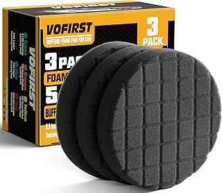 Buffing Pads, 3Pcs Polishing Pad for Car Polisher Boat Compounding, Polishing and Waxing (5 Inch Black T50)