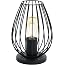 EGLO Tischlampe Mardyke – Industrial Nachttischlampe Aus Glas & Metall, 1-flammig, Mit Schalter, E27, Schwarz/klar
