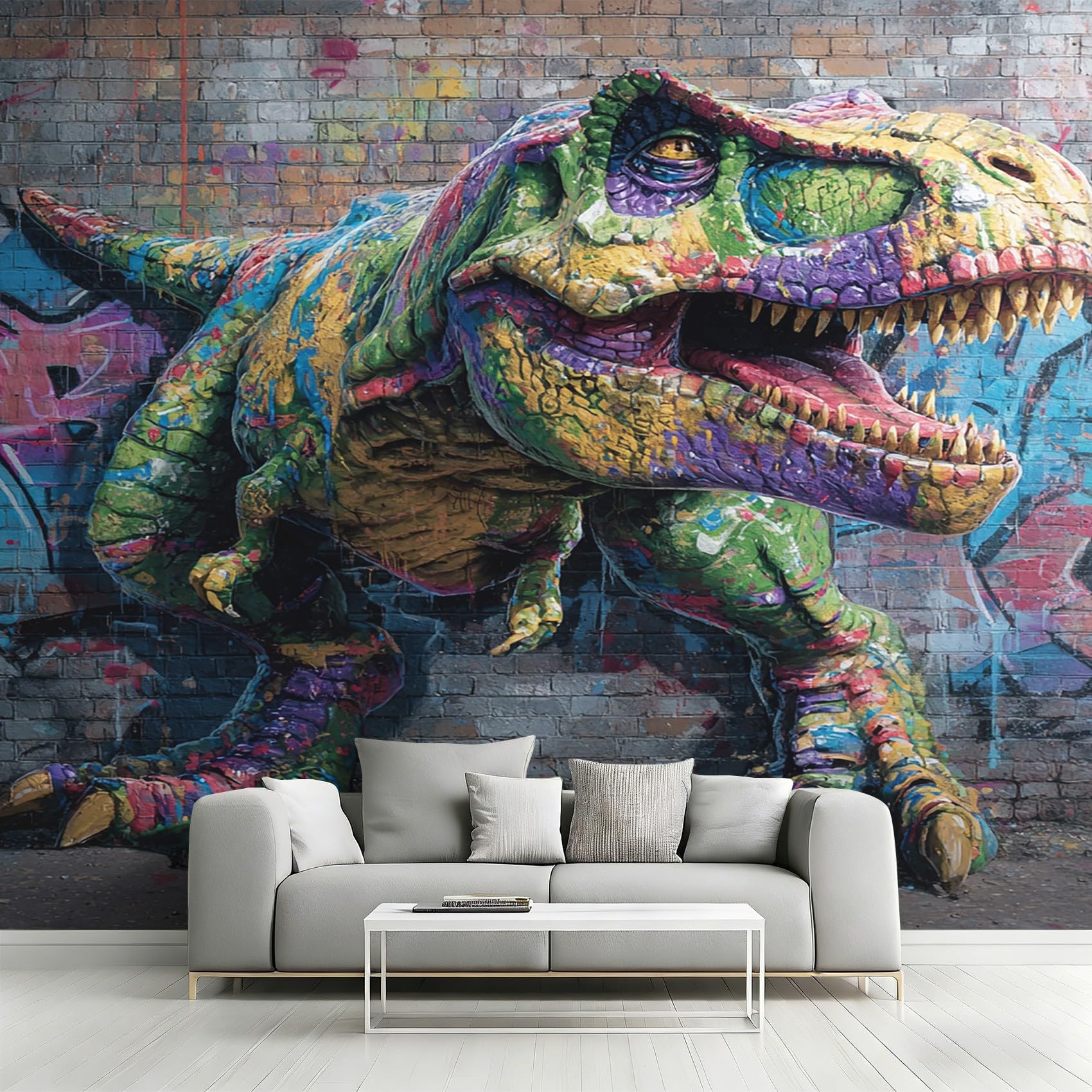 Generisch Vliestapete Graffiti Dinosaurier Tapete, 396x280 (B x H)