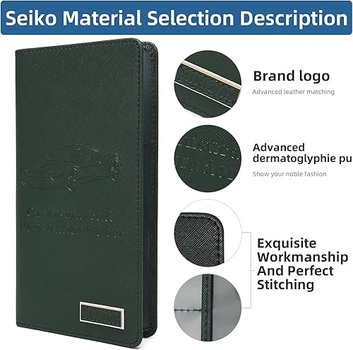 Miniatura 3 de Carpeta para registro y seguro de automóvil, carpeta de piel sintética de alta calidad, para documentos de automóvil, licencia de conducir, tarjetas