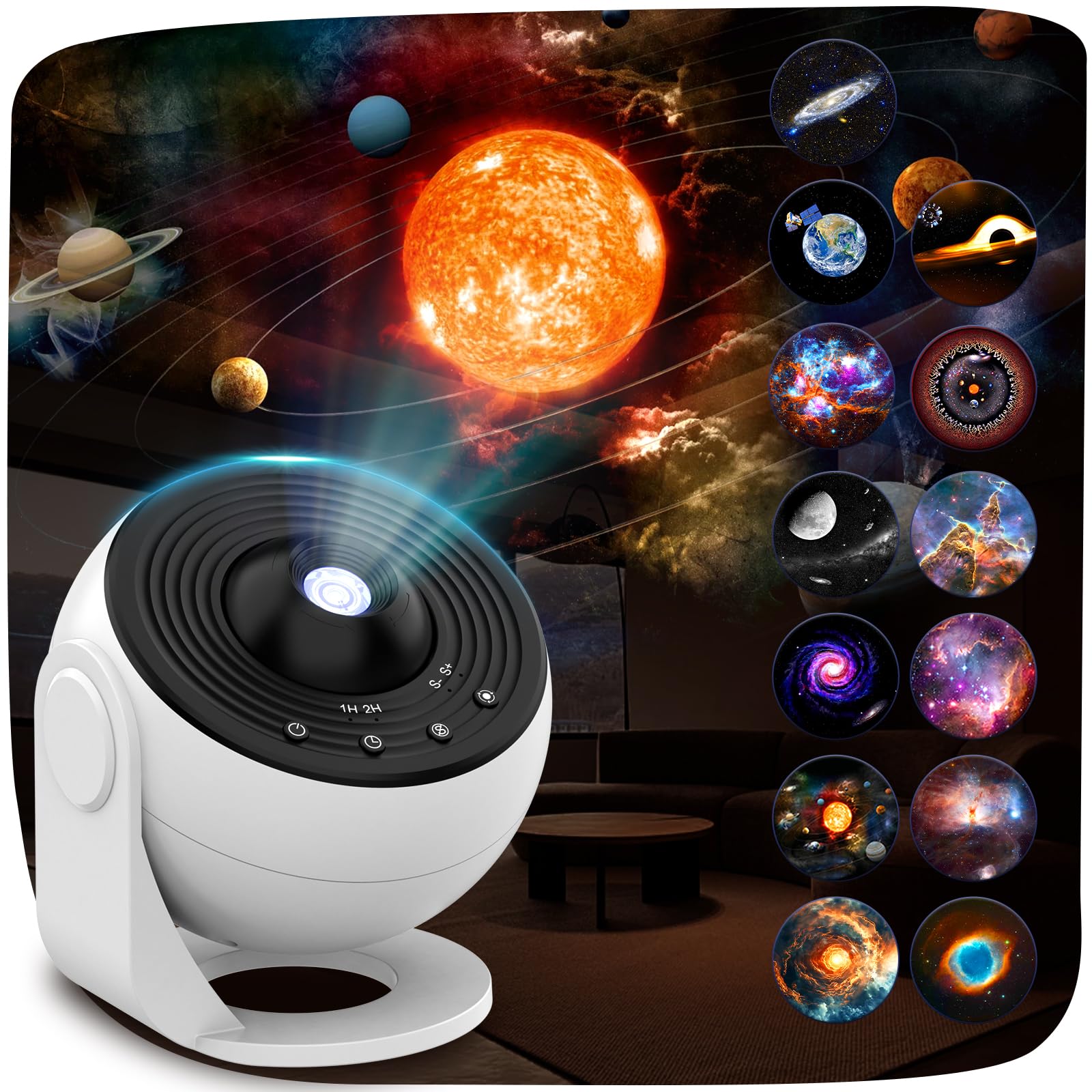AWH Nawchedo Home Planetarium Projector Star Ceiling Projector with 13pcs Film Discs, Nebula Moon Planets Galaxy Themed Light Projection Lamp