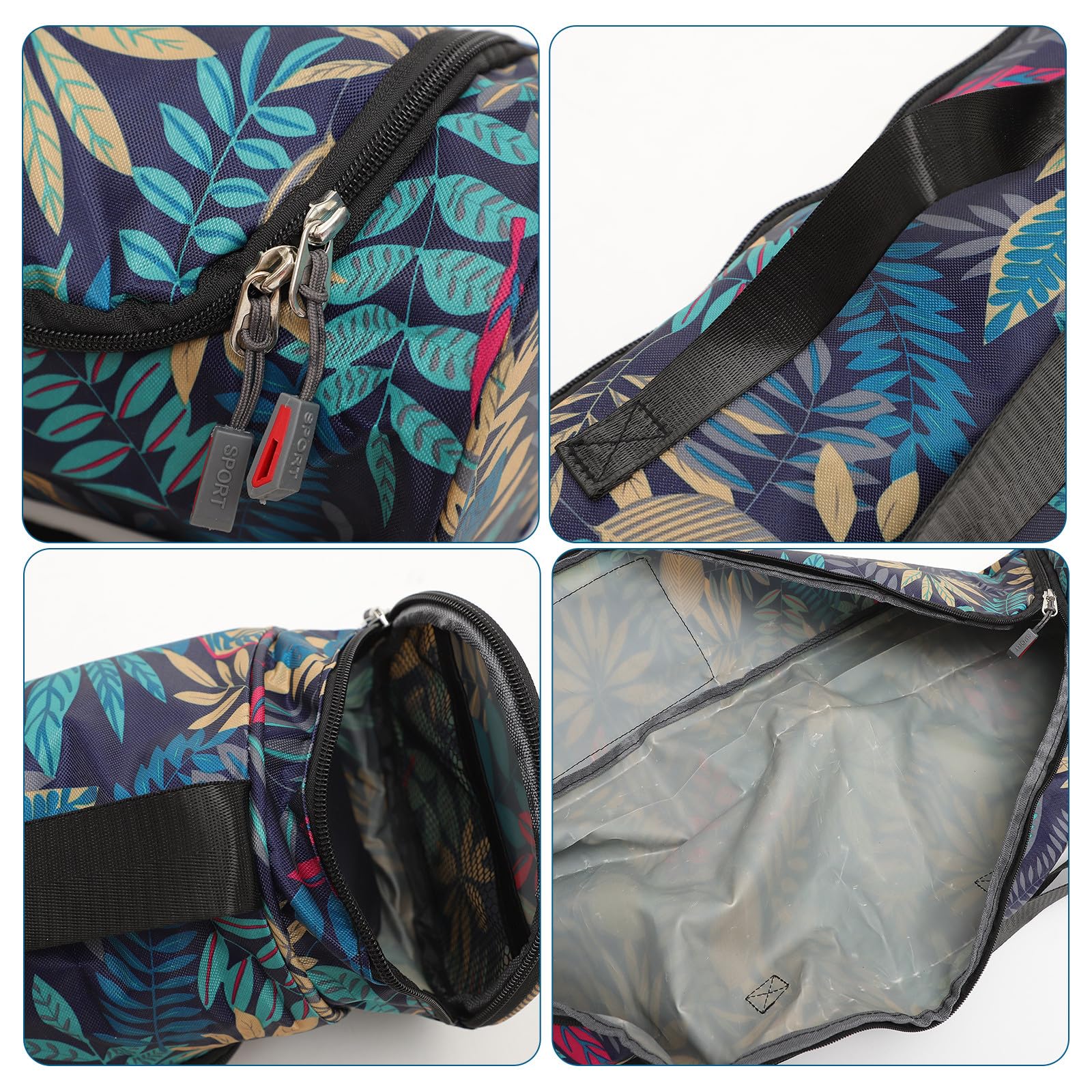 NOLITOY Esterilla Nacional Cilíndrica Bolsa de de Tela para Oxford y Yoga Estampado de Estilo Ligera Fácil de Usar para Gimnasio y Viajes