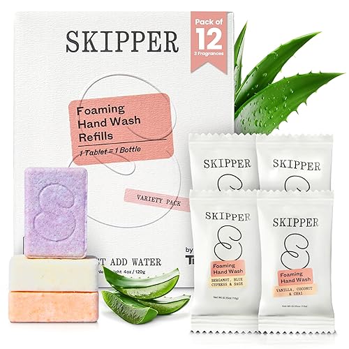 Miniatura 15 de Tirtyl Skipper Foaming Hand Soap Tablet Refills - 12 Pack - 96 fl oz total (12x 8 fl oz) - Rebranded - Compostable Packaging - Vanilla, Coconut &