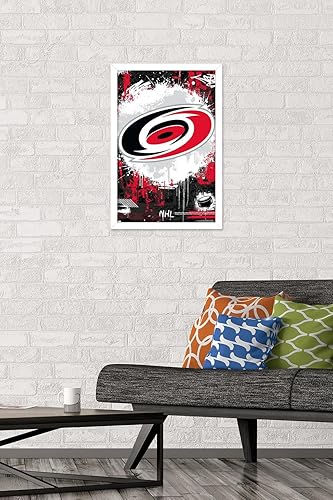 Vista 29 de Trends International NHL Carolina Hurricanes - Póster de pared Maximalist Logo 23, 22.4 pulgadas de largo x 14.7 pulgadas, versión enmarcada