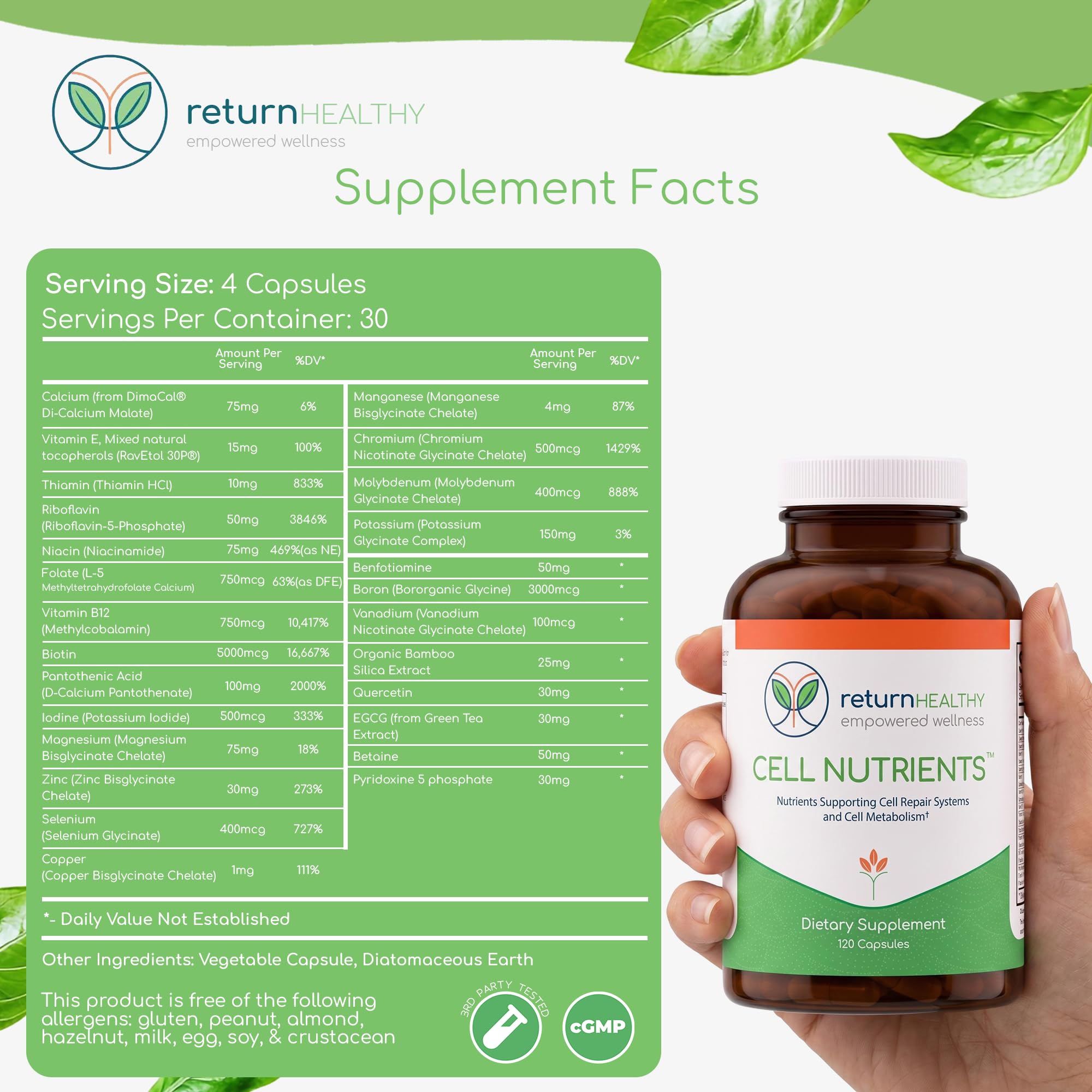 Cell Nutrients, Methylated Multivitamin & Multimineral — Amazon image 8