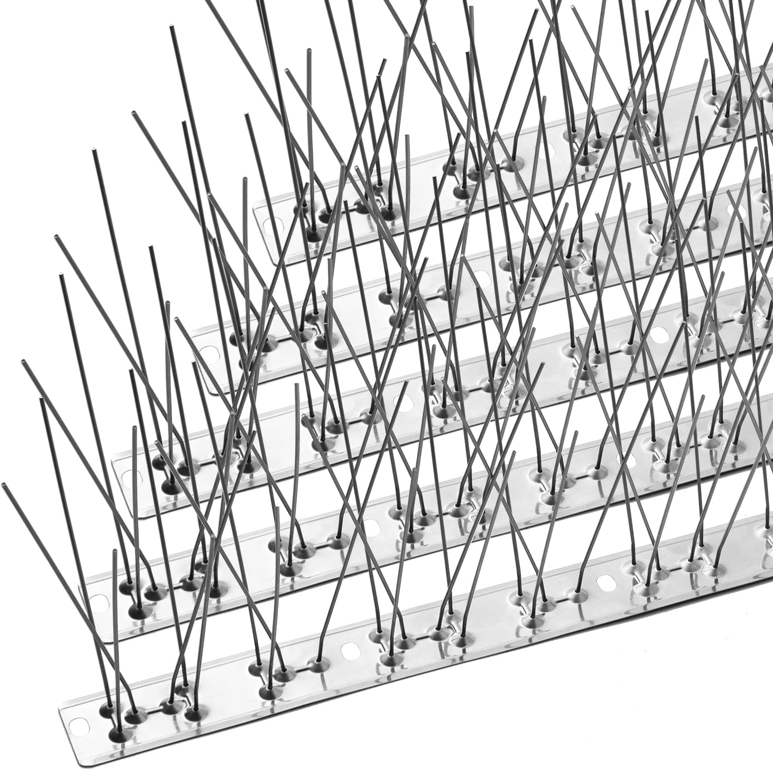OFFO Bird Spikes with Stainless Steel Base,Pigeon Spikes for Roofs and Windows,Bird Deterrent Spikes Set for Deterring Crows,Seagulls and Small Birds,Cover 2.08m