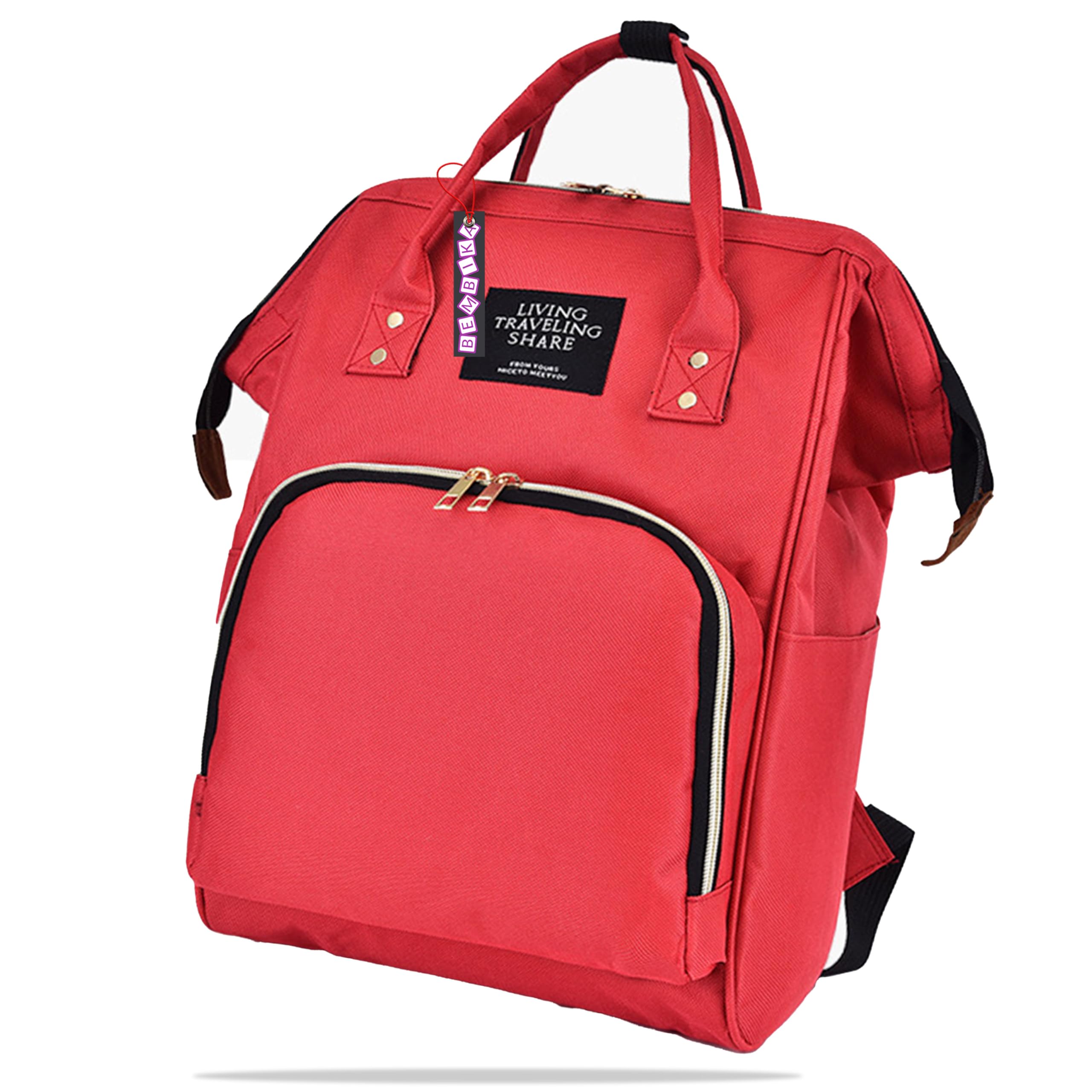 BEMBIKA Diaper Bags for Mom and Dad, Diaper Bags for mom and Baby, Mummy Bag for Multi-Function Waterproof and Large Capacity (Red)-image-32
