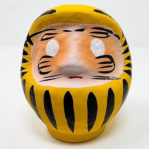 Miniatura 2 de Muñeca Daruma fabricada en Japón, soporte y calidez (amarillo, pequeño, 3.5 pulgadas)