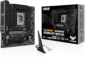 ASUS TUF GAMING B760M-BTF WIFI D4 Intel B760 LGA 1700 ATX Gaming Motherboard (DDR5, 20+1 DrMOS, 5x M.2, 16x PCIe 5.0, Wi-Fi 6E, 2x Thunderbolt 4, USB Type-C Quick Charge 4+, Aura Sync RGB)