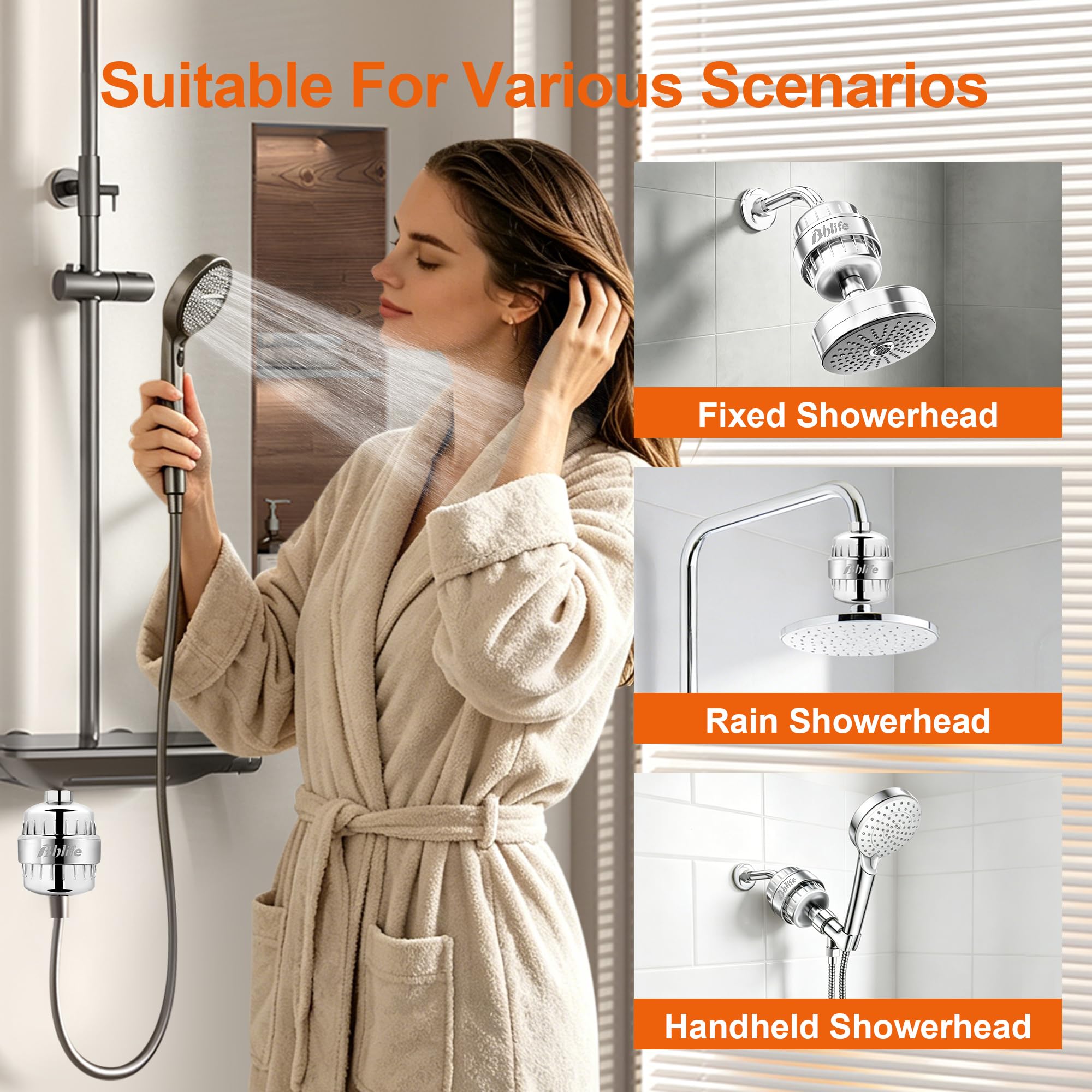 BBLIFE Shower Filter - Hard Water Protection -8