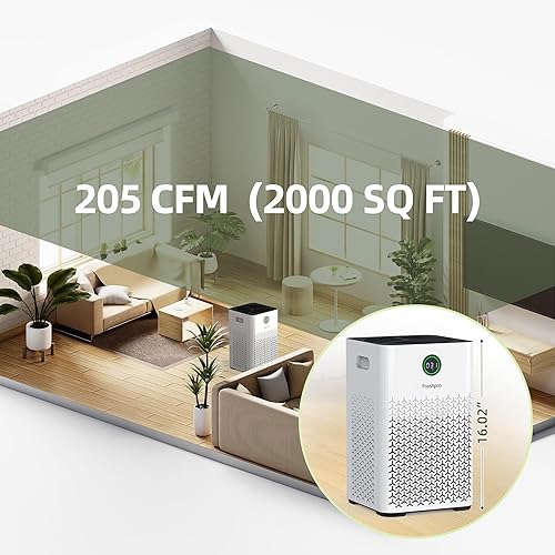Miniatura 9 de Freshpro KF-P34 - Purificador de aire para el hogar, cubre hasta 2000 pies cuadrados 3 en 1, purificadores de aire HEPA H13 para el hogar, sala