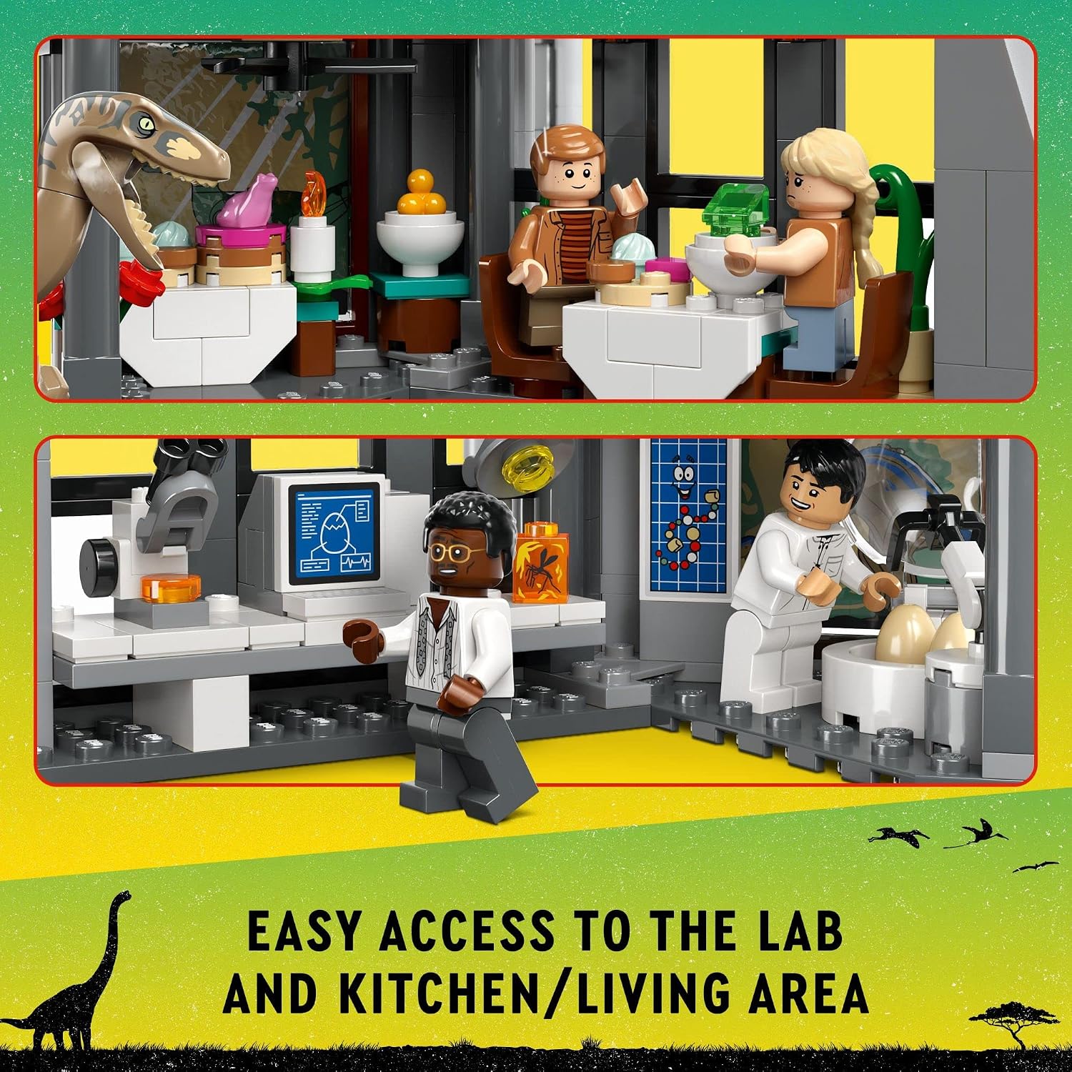 LEGO Jurassic Park Visitor Center: T. rex & Raptor Attack 76961 Buildable Dinosaur Toy; Gift for Teens and Kids Aged 12 and Up, Including a Dino Skeleton Figure, 6 Minifigures and More
