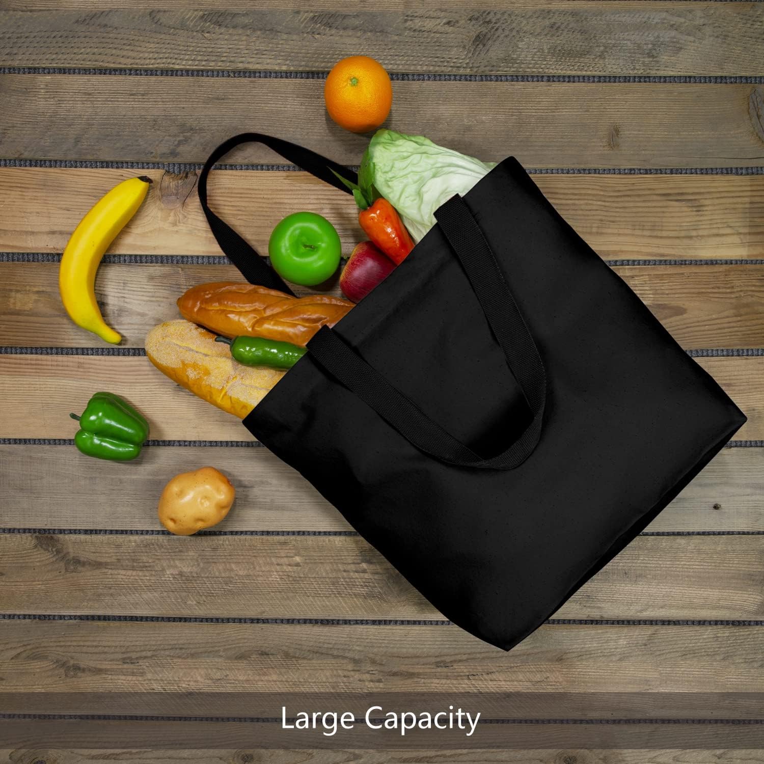 TOPDesign 12-Pack Canvas Tote Bags with Magnetic Snap, Reusable Grocery Shopping Bags, DIY Your Creative Designs