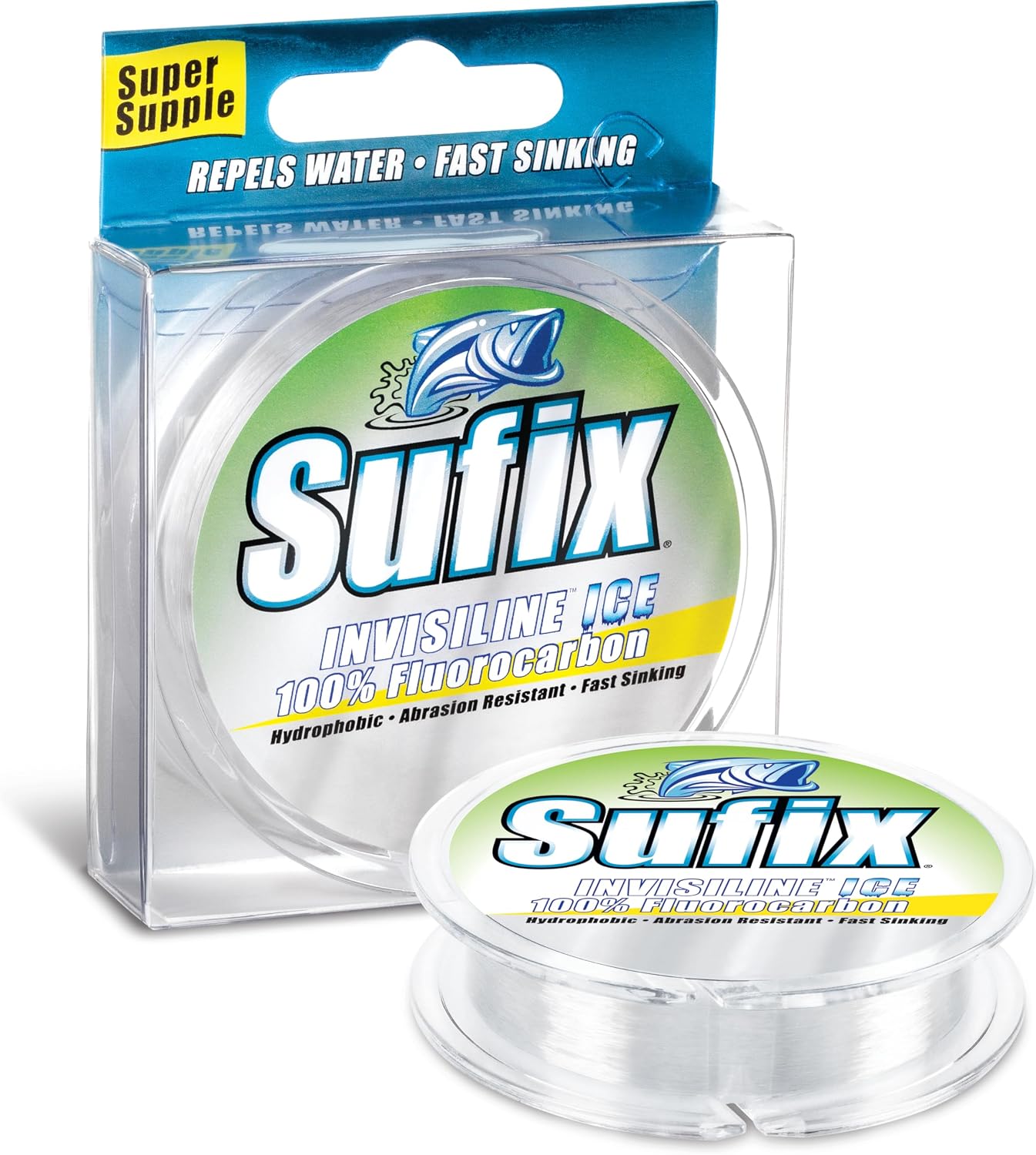 Sufix InvisiLine Ice Fluorocarbon Fishing Line, Virtually Invisible, Low-Stretch Ice Fishing Line for Superior Sensitivity and Cold-Weather Durability, 3 LB, Clear