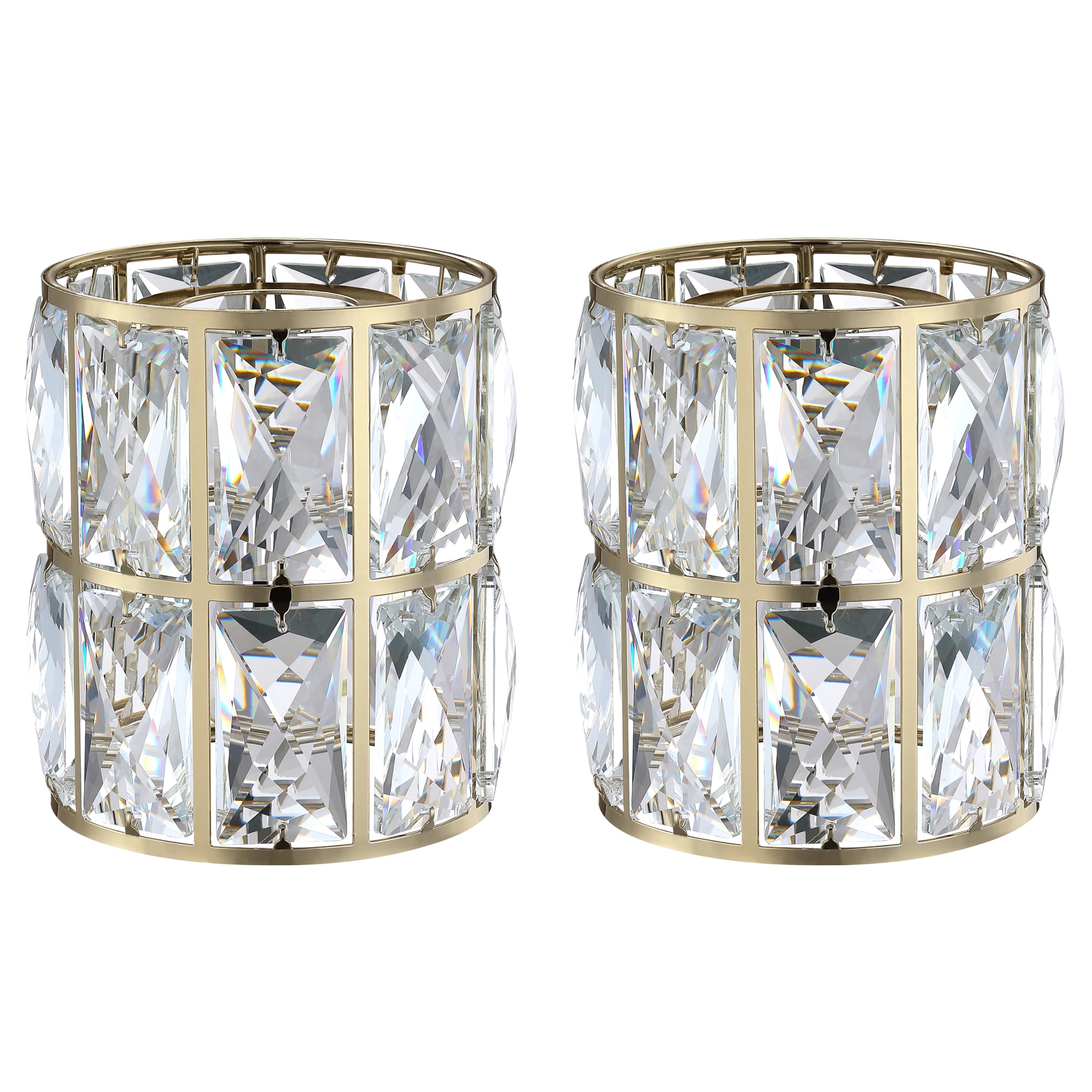 2 Pack Crystal Chandelier Champagne Lampshade H5*4.7" Wall Sconces Pendant Light
