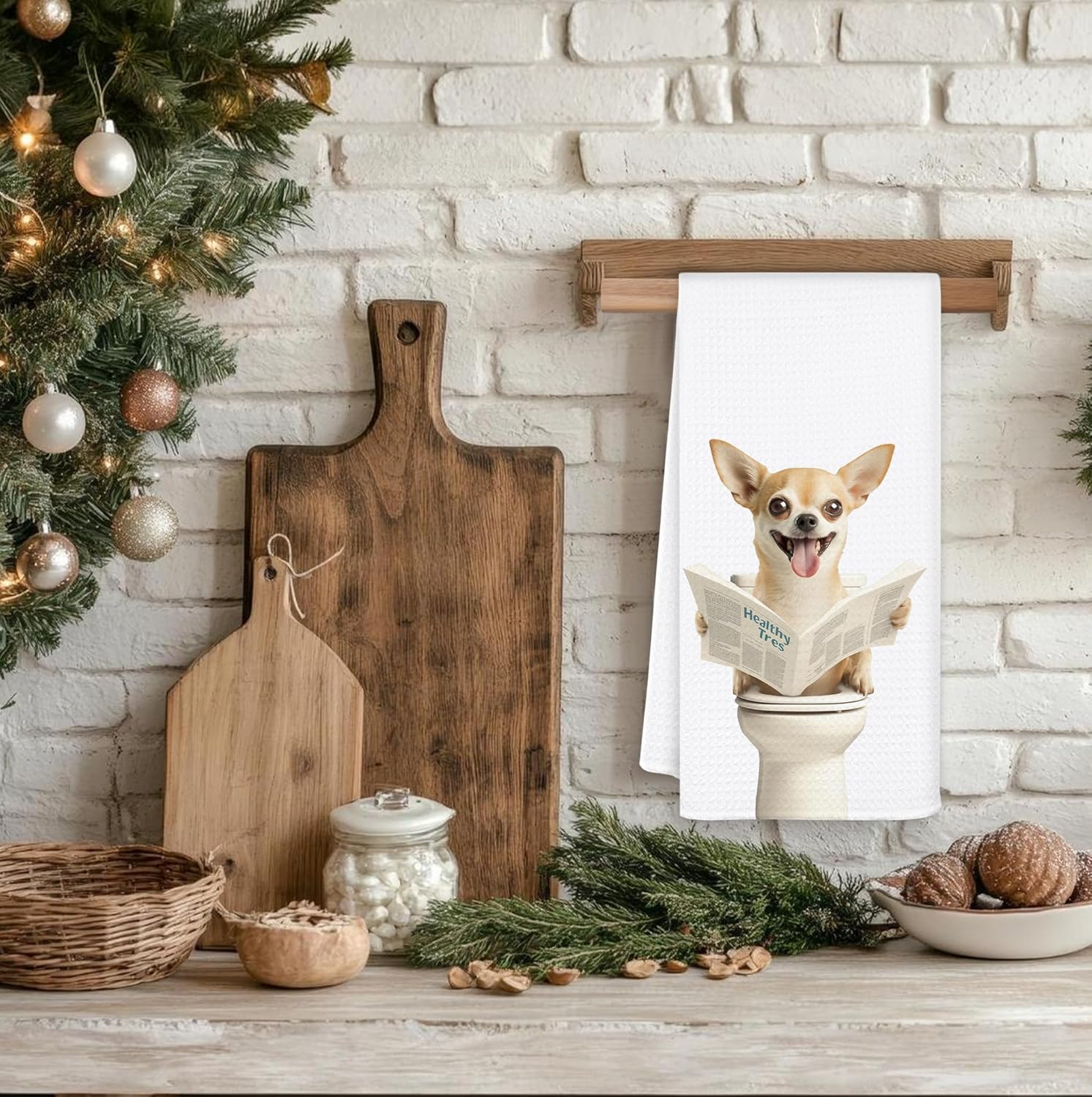 Funny Chihuahua Hand Towels for Bathroom, Chihuahua Gifts Decorative Towels for Bathroom Washroom, 16x24 Inch - Image 4