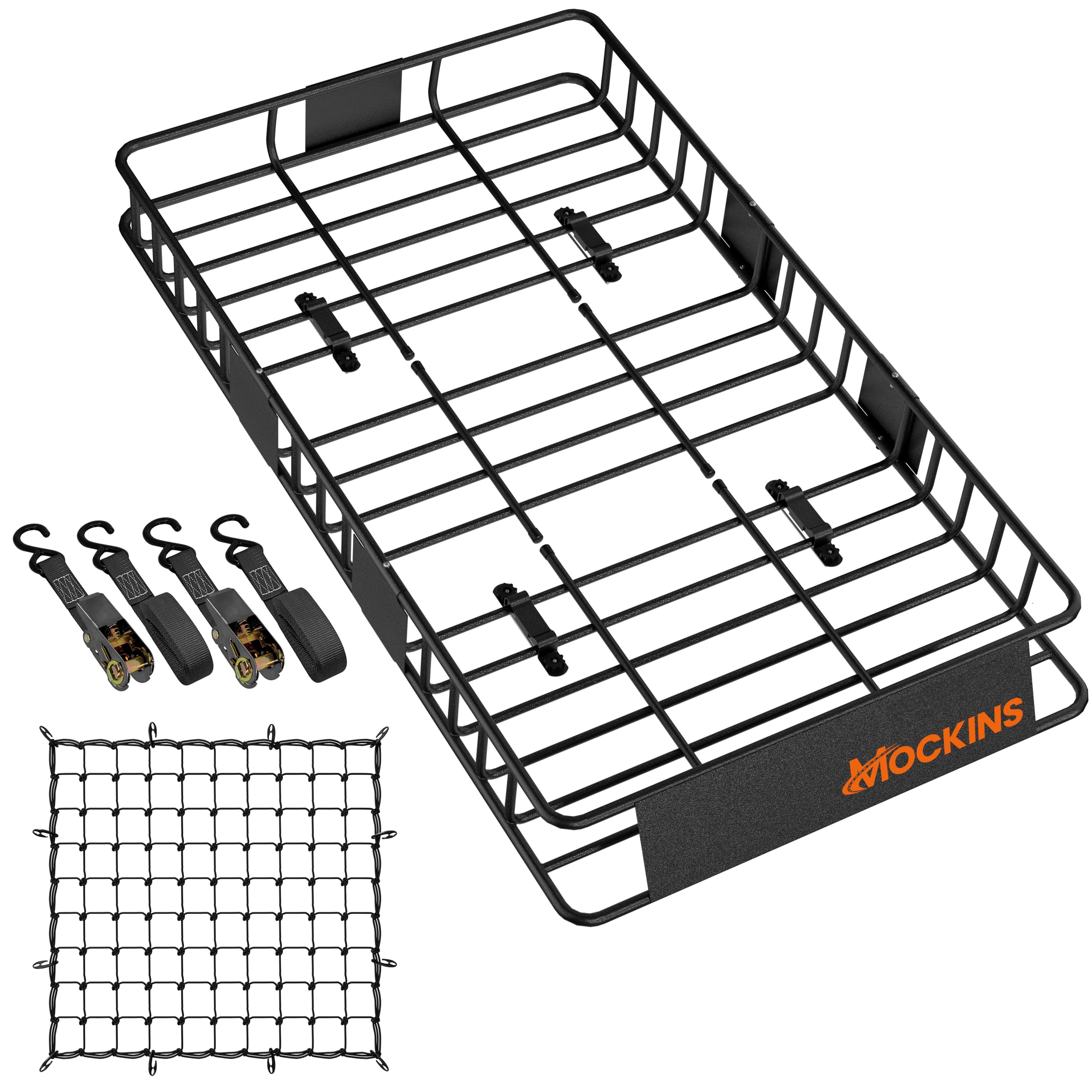 Mockins 64"x39"x6" Extendable Cargo Roof Rack Basket with 250 Lbs Capacity