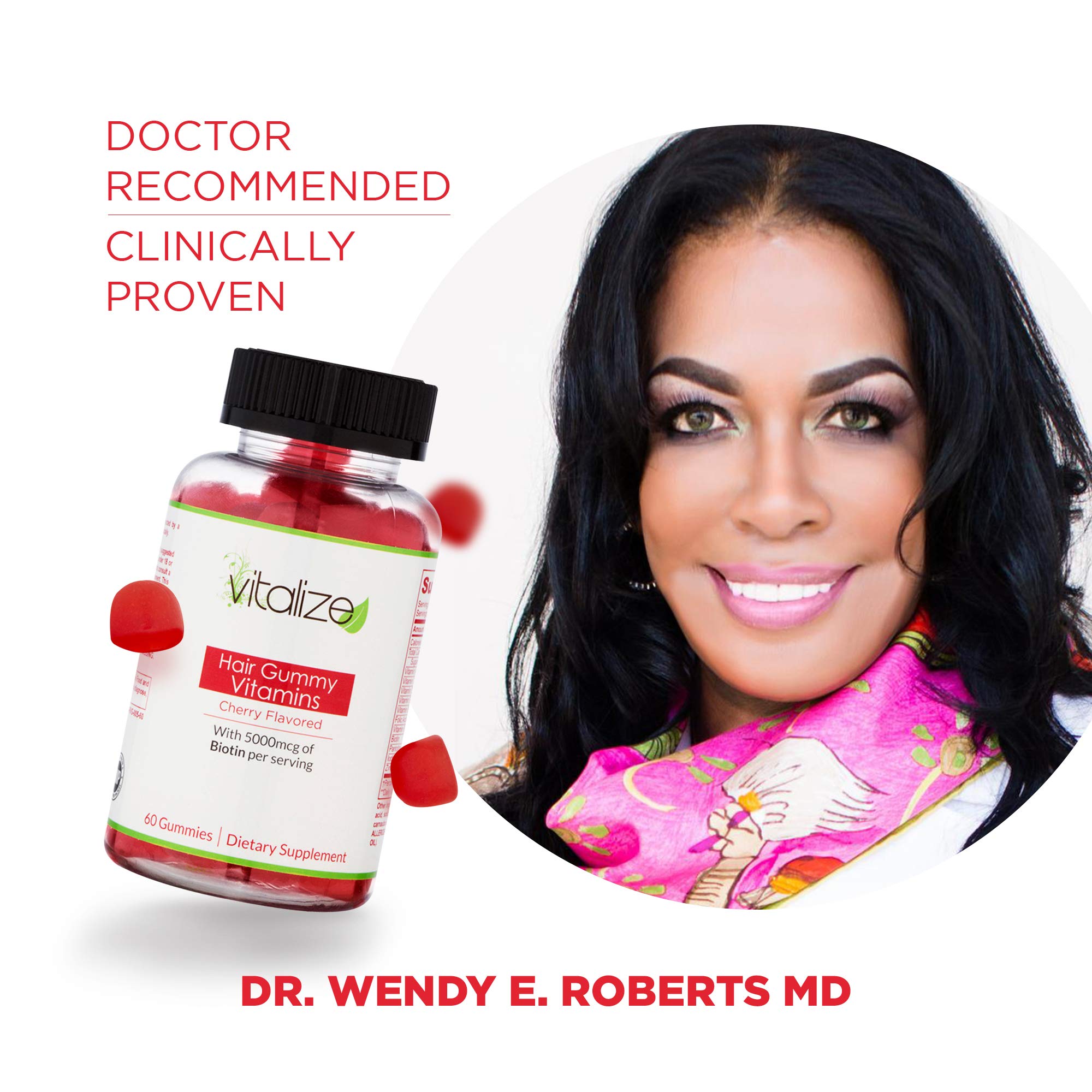 Hair Multivitamin Gummies, 5000mcg Biotin Gummies for Hair Growth, with