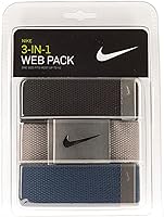 Nike Men's 3-in-1 Web Belt Pack with Bottle Opener Buckle - Adjustable Cut-to-Fit up to Size 44