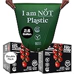 HOLY SCRAP! Small Compostable Trash Bags - 2.6 Gallon, 200 Pack, 100% Plastic-Free Decomposing Kitchen Food Waste Trash Can Bags & Liners, Thick Countertop Garbage, Bathroom & Bio Bin Bags