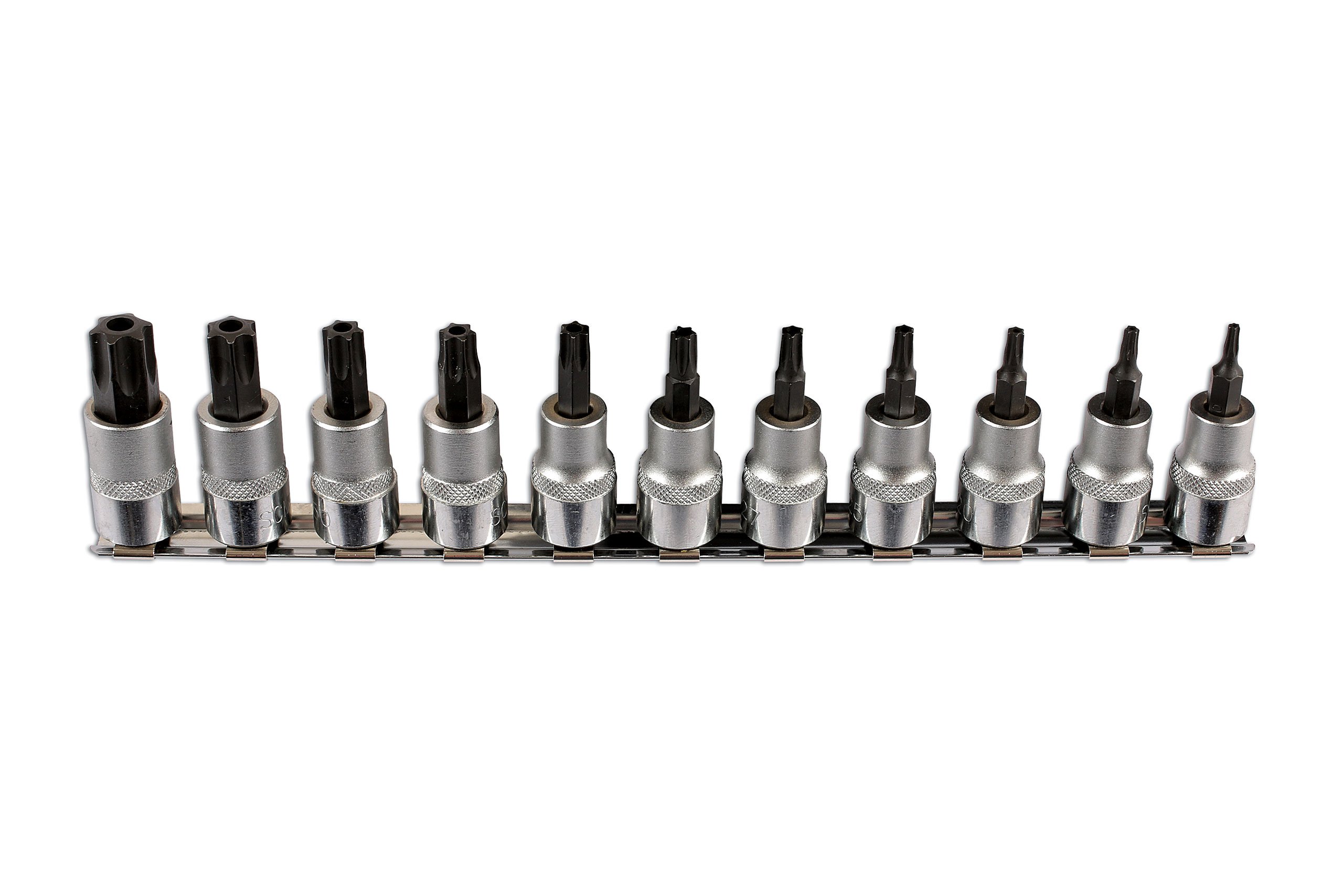 LASER 6068 11 PIECE TAMPERPROOF TORX STAR 3/8 DRIVE BIT SOCKET SET  T10 > T60