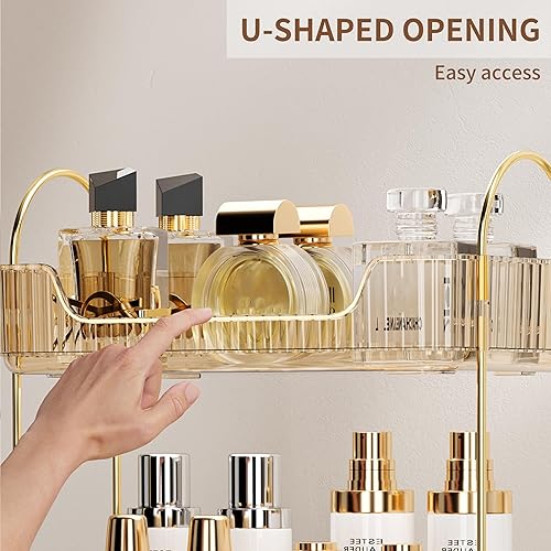 Miniatura 9 de Organizador de baño, bandejas de tocador para baño, estante organizador de maquillaje para cuidado de la piel, organizador de tocador, estante de