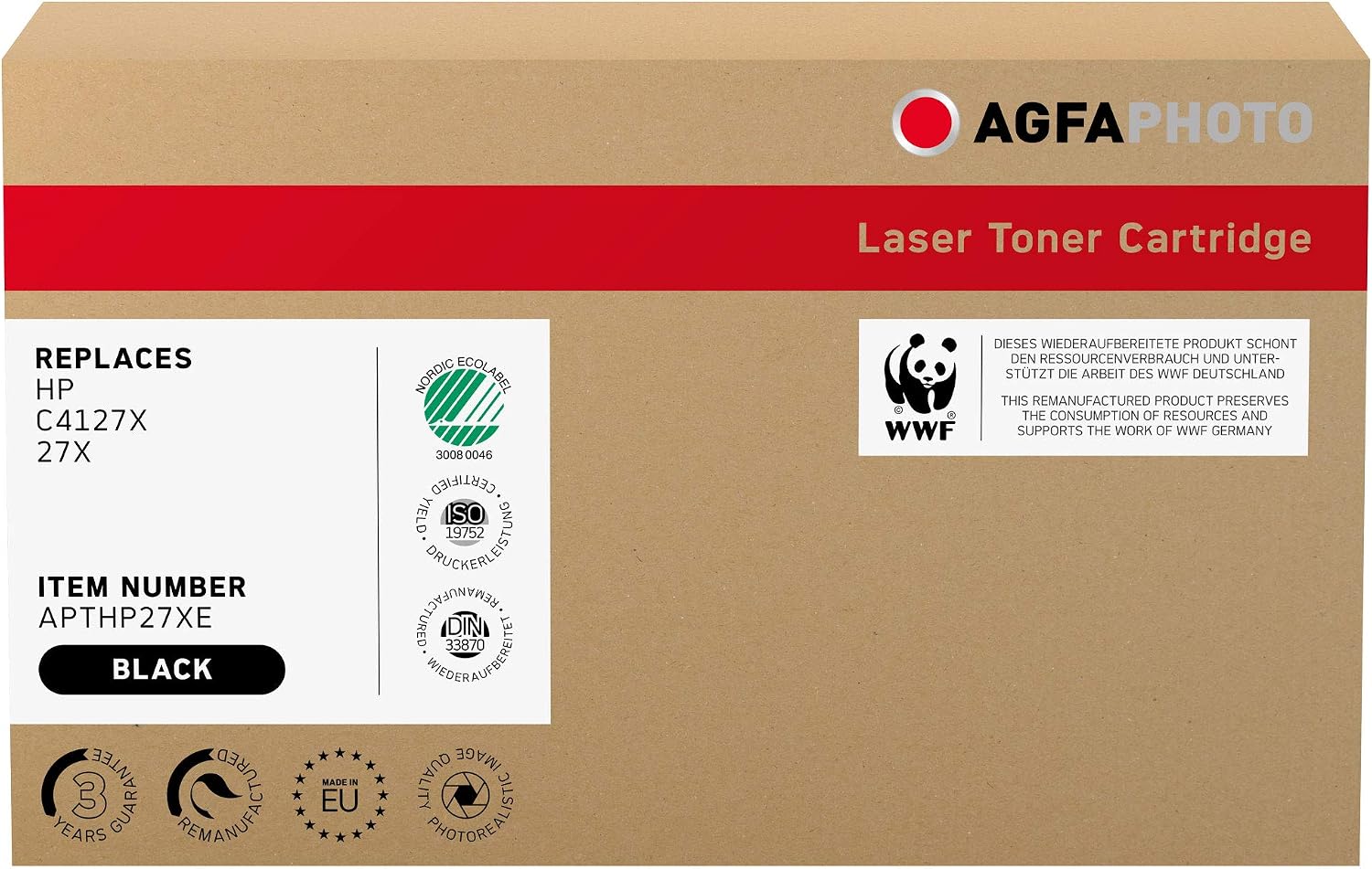 Agfaphoto APTHP27AE Copy and Laser Printer Catridges for HP Laserjet 4000 C4127X/Brother TN-9500/Canon FX-6