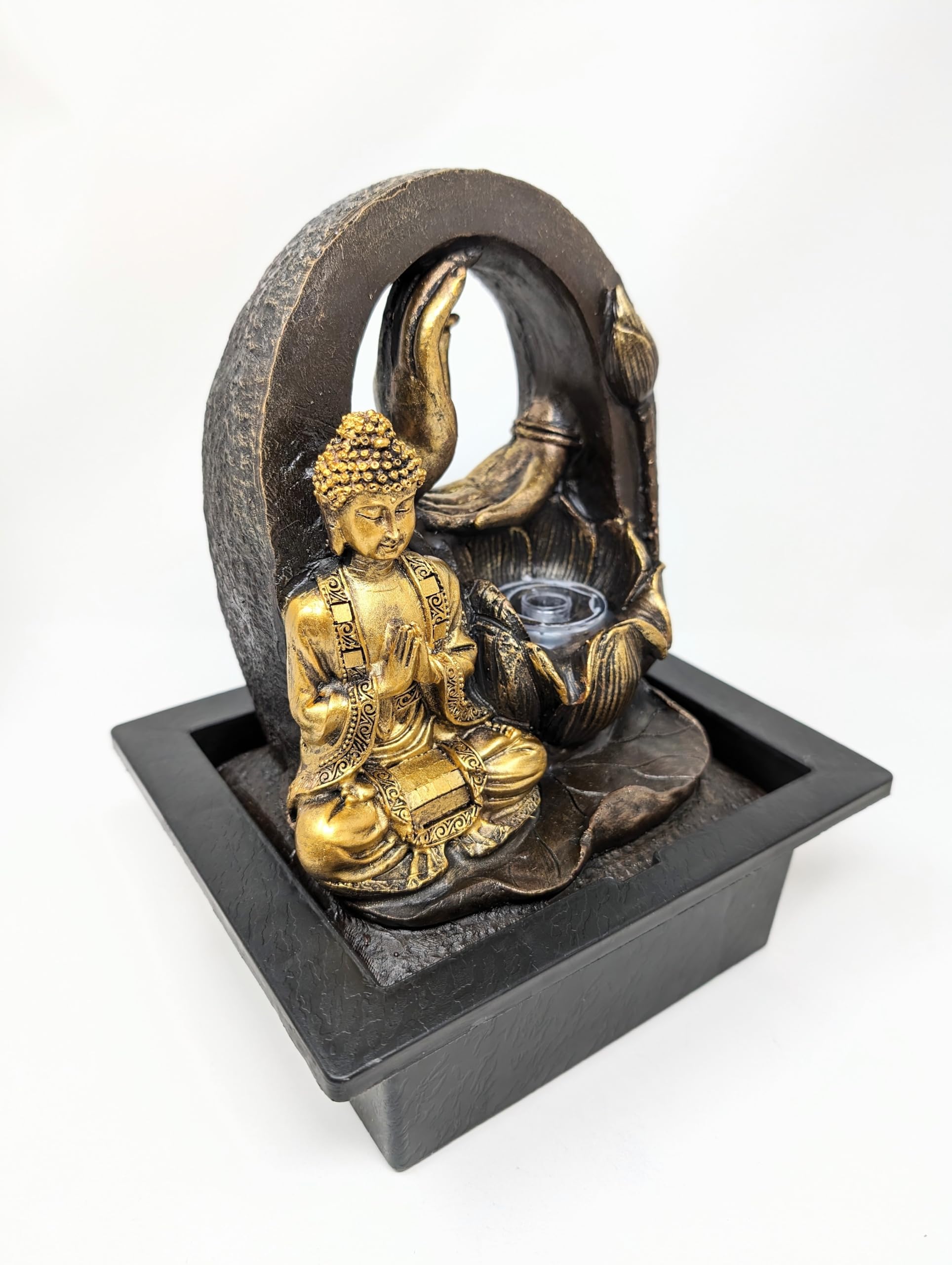 Praying Buddha Beautiful Indoor and Outdoor Water Features for the Garden: Stunning Water Fountain, Garden Fountain, and Waterfall for Your Outdoor Space JR5196 - Image 2
