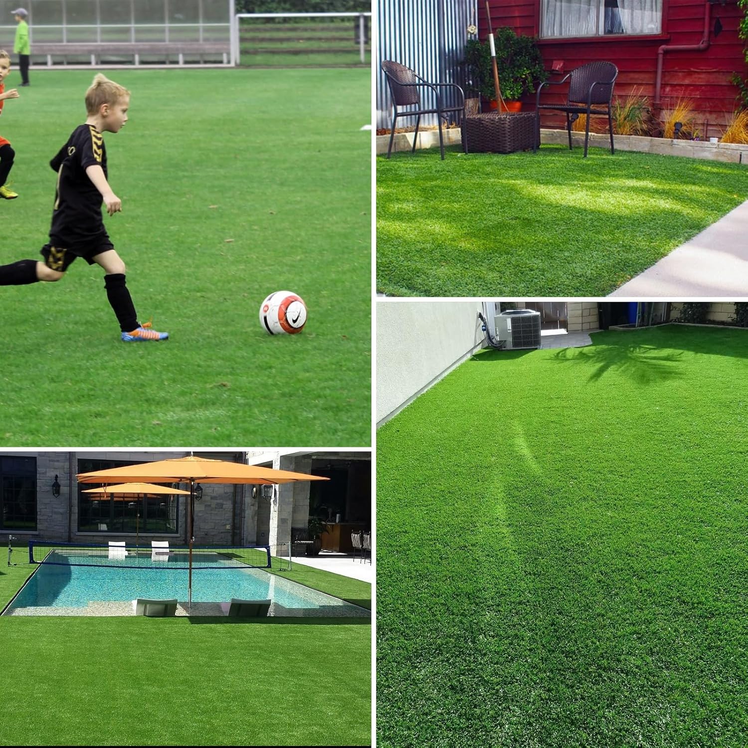 FREADEM Artificial Grass Rug, 4'10" x 8' Artificial Turf Fake Faux Grass Mat with Drainage Holes, Indoor Outdoor Synthetic Turfs for Garden Lawn Landscape Entryway Balcony Decoration
