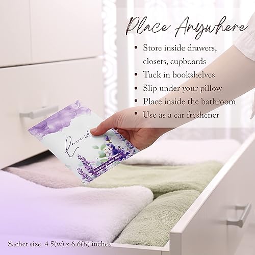 Miniatura 2 de Gayo Paquete de 6 sobres de fragancia para el hogar de lavanda para espacios pequeños, paquetes perfumados de larga duración para cajones y