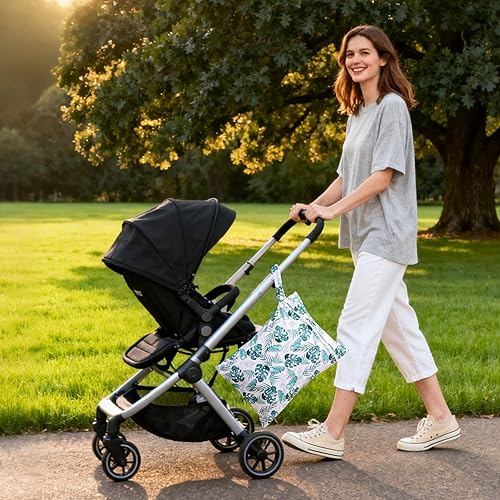 Miniatura 2 de 2 bolsas húmedas, impermeables, reutilizables, con cremallera, bolsillo con cremallera, para viajes, playa, piscina, natación, pañales para bebé,