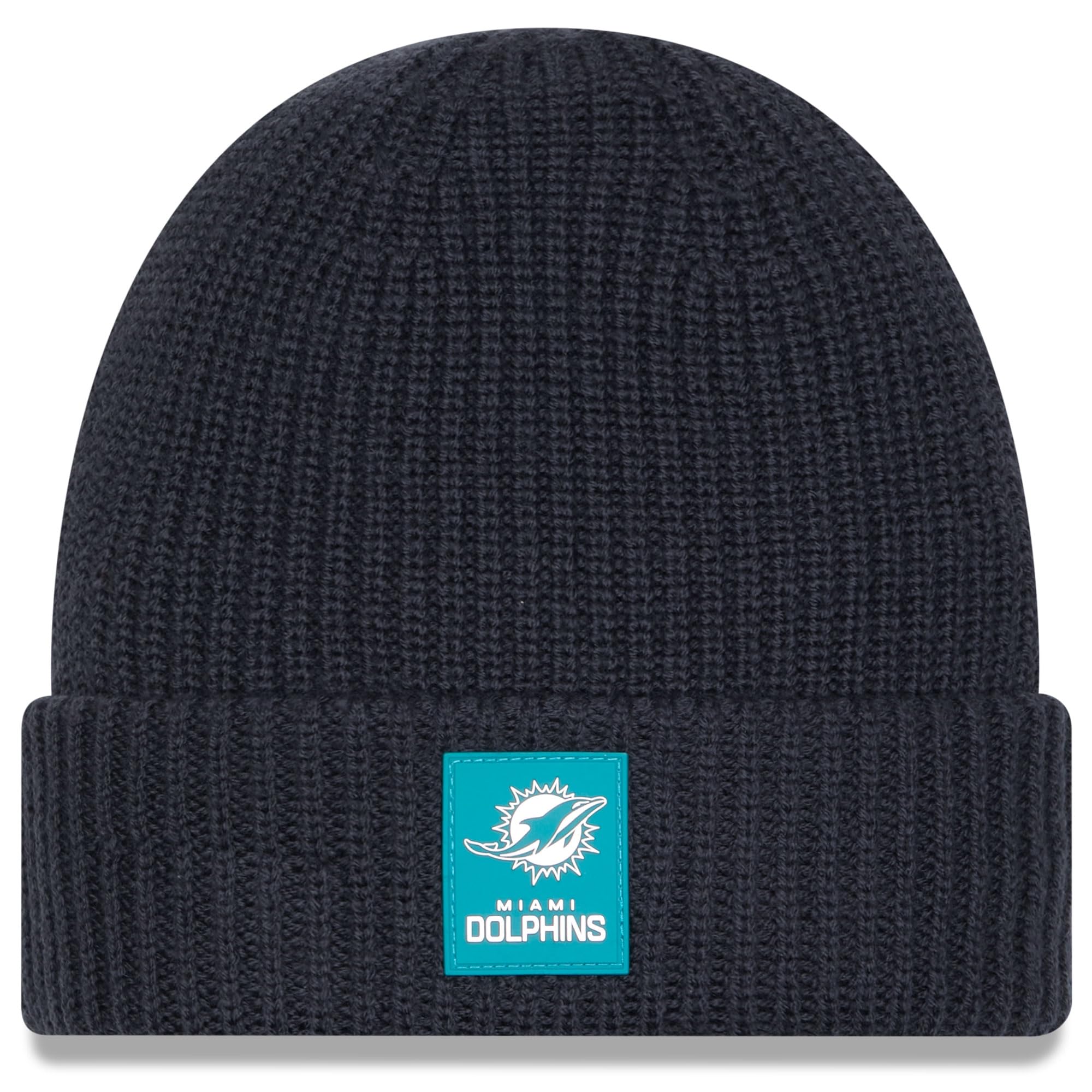New Era Men's Charcoal Miami Dolphins 2025 Sideline Cold Weather Cuffed Knit Hat