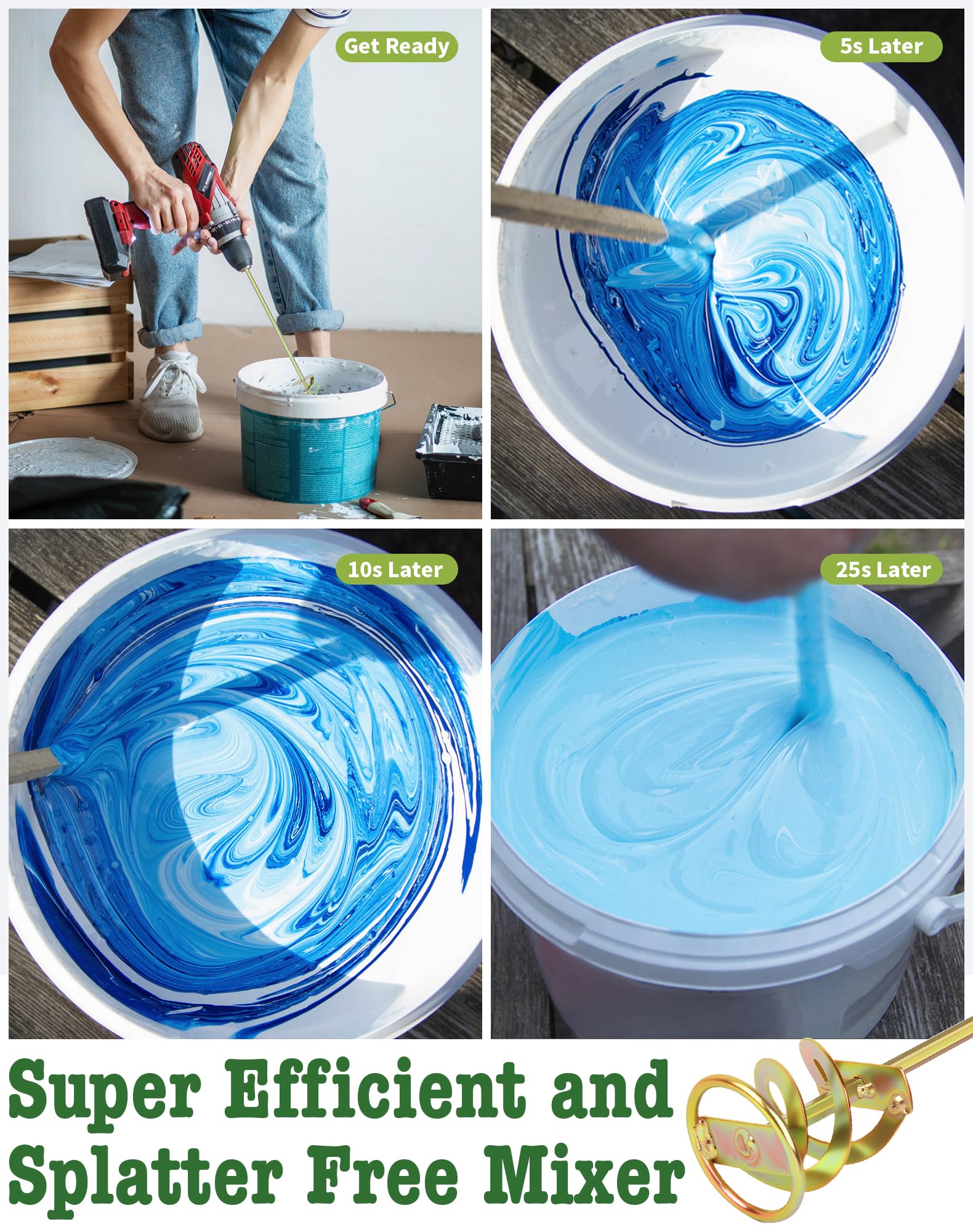 Drill Paint Mixer - Effortless Mixing -3