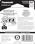 Panasonic BK3HCCA8BA Eneloop Pro Rechargeable AA Batteries, 8 pk