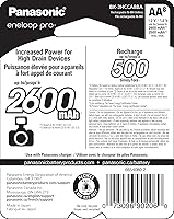Vista 2 de Eneloop Panasonic BK-3HCCA8BA pro AA Baterías recargables precargadas Ni-MH de alta capacidad, paquete de 8