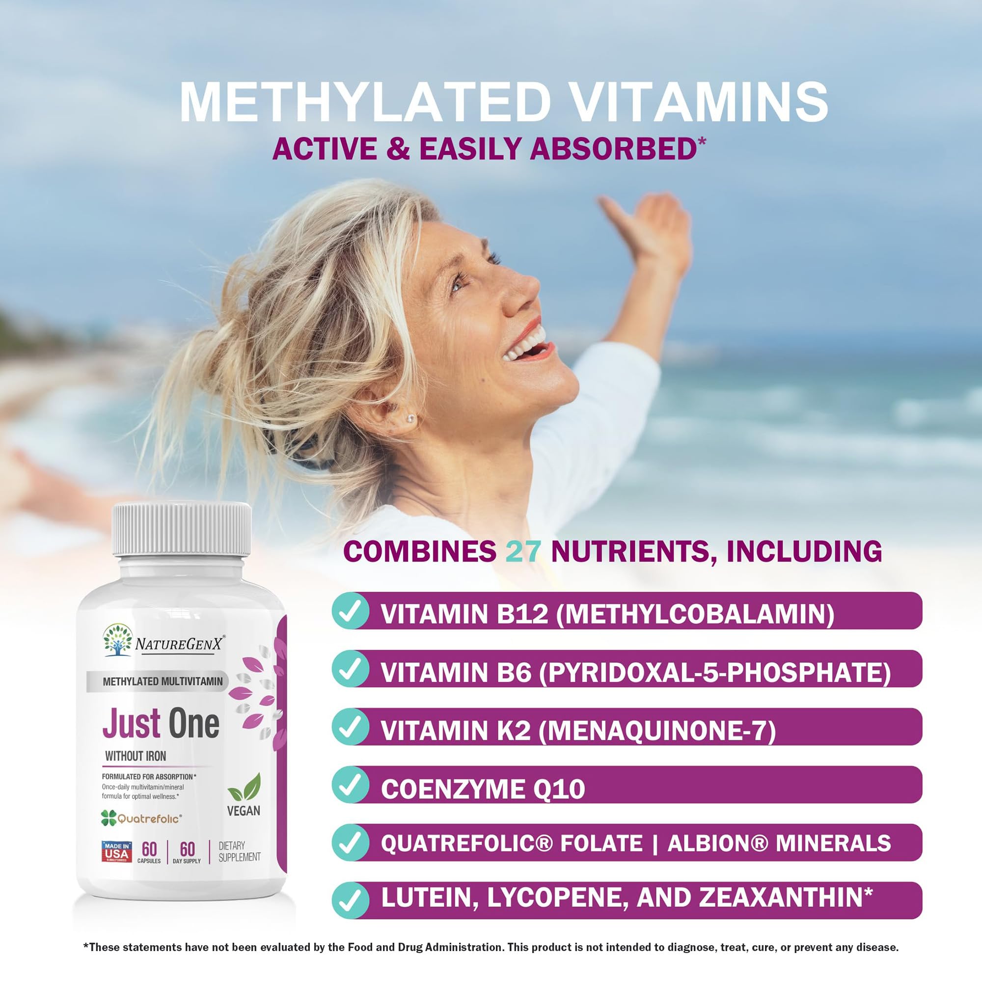 NatureGenX Just One Daily Methylated Multivitamin, 60 Capsules — Amazon image 5