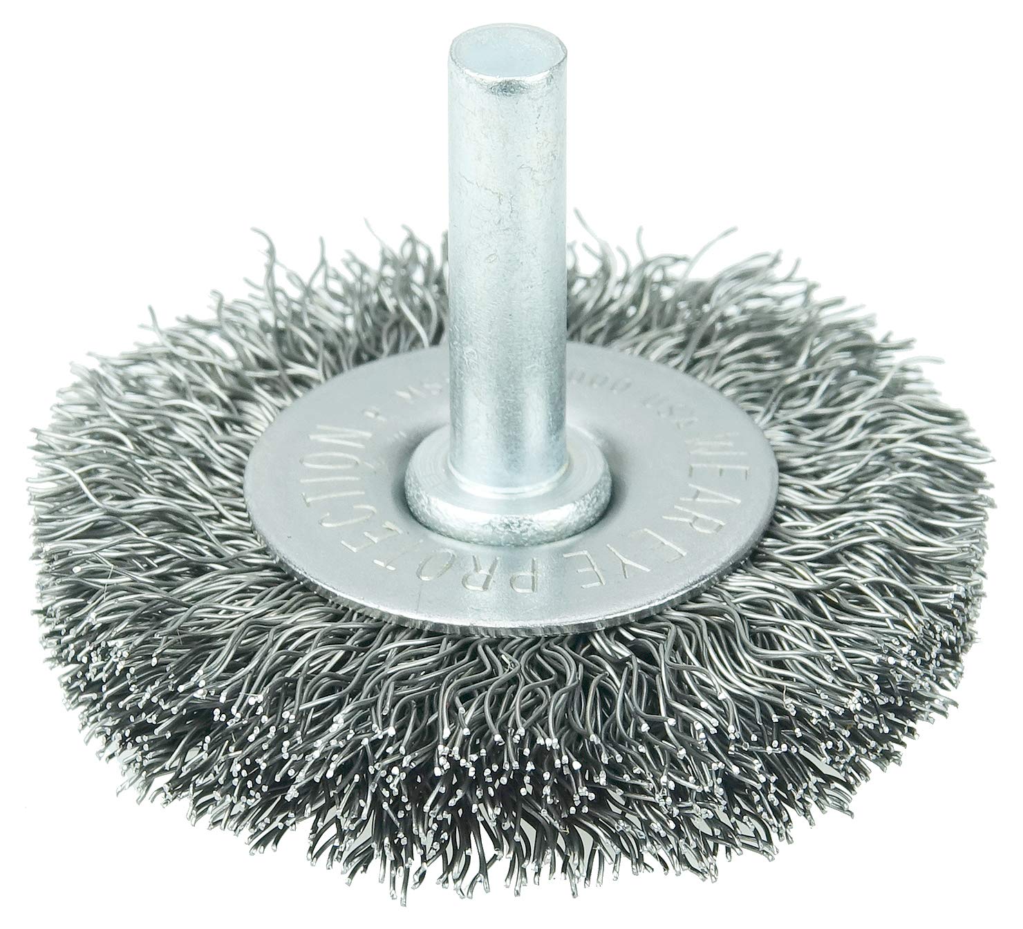 Weiler 17975 2" Stem-Mounted Crimped Wire Radial Wheel, .014" Stainless Steel Fill, 1/4" Stem, Made in the USA (Pack of 10)
