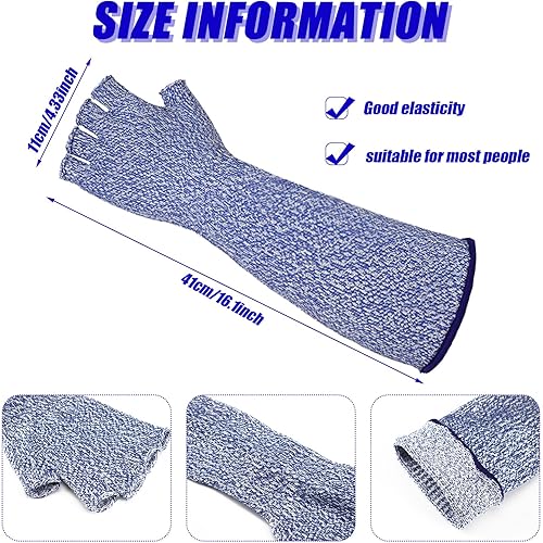 Miniatura 3 de JenPen 3 Pairs Protective Arm Sleeves Arm Protectors for Thin Skin and Bruising Cut Resistant Sleeve Level 5 Burn Protection Negro