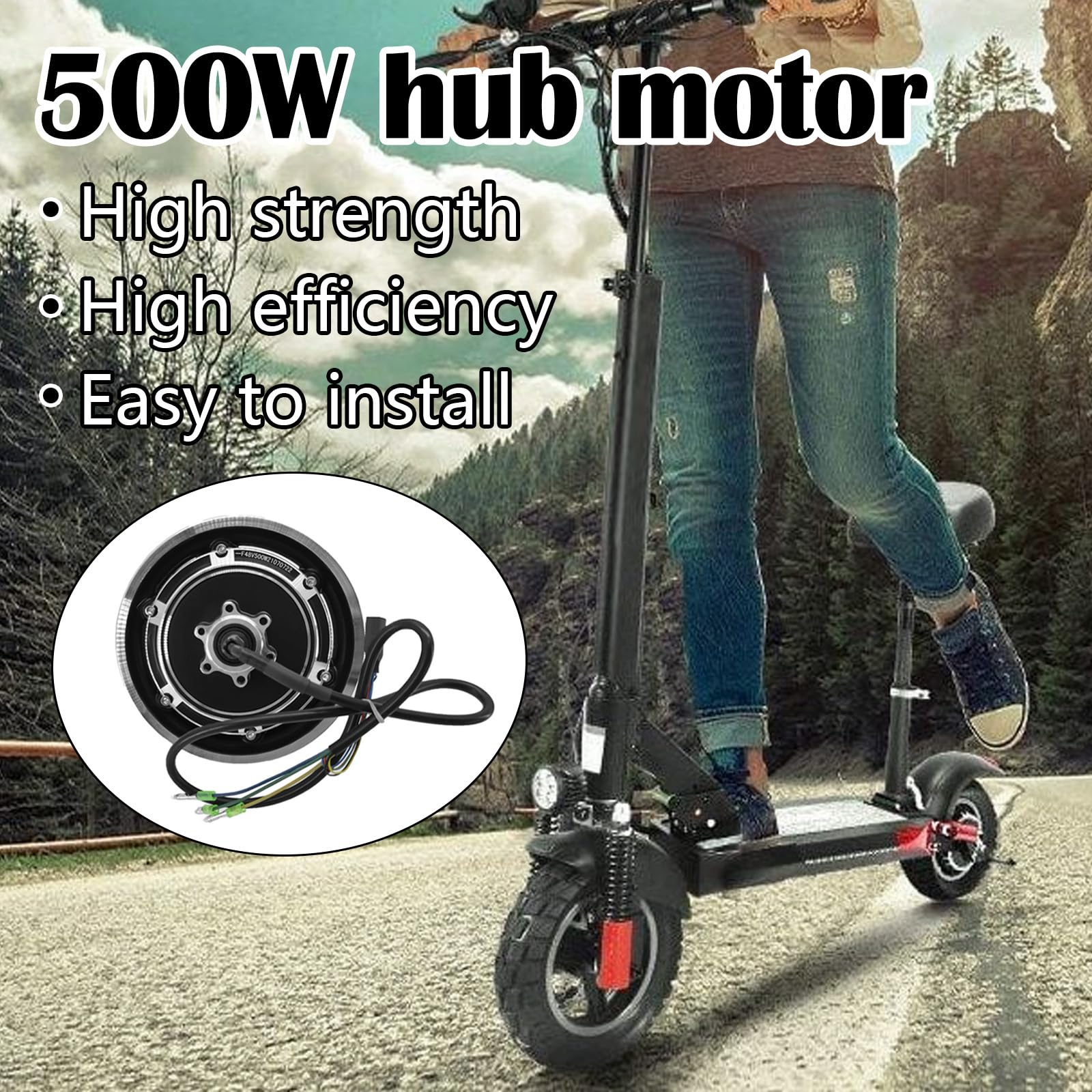 Motore Del Mozzo, Motore Del Mozzo Per Scooter Elettrico 10pollici Per Kugoo M4/M4 Pro 48v 500w Motore Del Mozzo Della Ruota Sostitutivo E Motore Per Scooter Per Scooter Elettrici Kugoo M4/M4 Pro