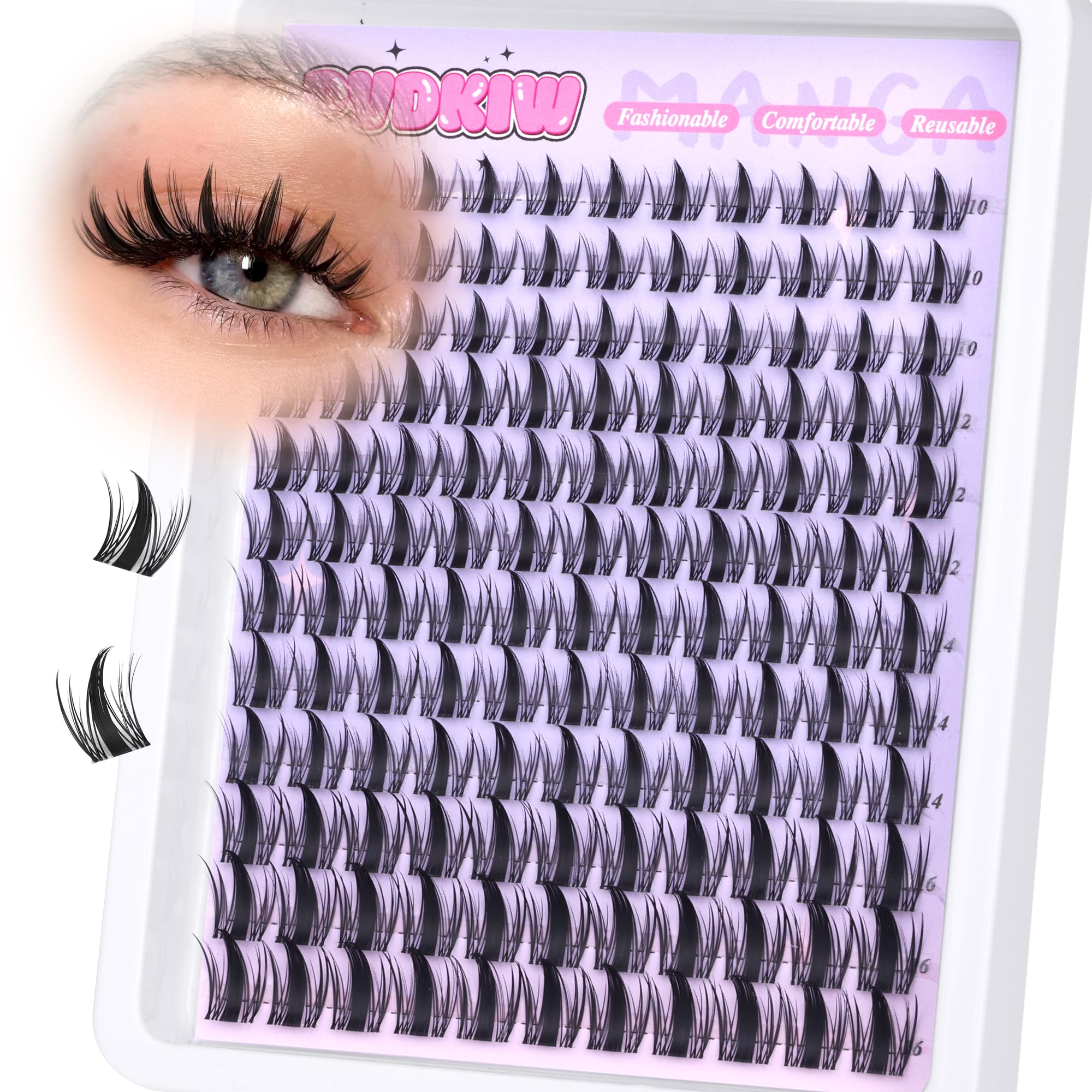 Manga Lash Clusters Fairy Eyelash Clusters Anime Lashes Clusters Manga Cluster Eyelash Extensions C Curl Cluster Lashes Invisible