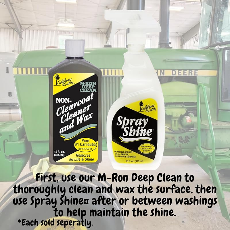 M-Ron Deep Clean Non-Clearcoat Cleaner & Wax with Finest Pure #1 Carnauba Wax, Restores The Life & Shine of The Paint, No Silicone, Removes Light to Medium Oxidation 12 oz