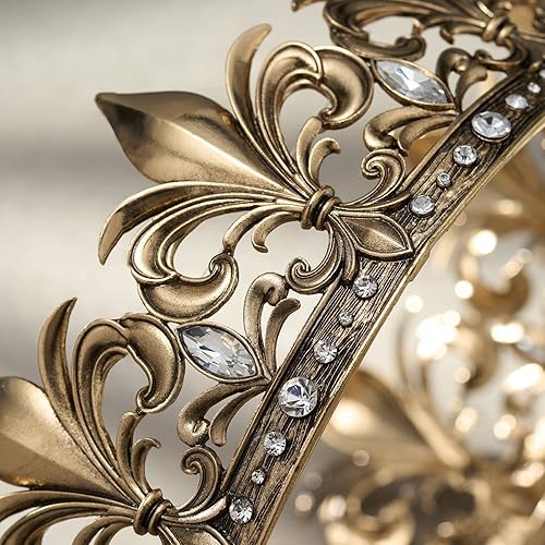 Miniatura 5 de SWEETV Corona de rey para hombre, diadema dorada de tiara y príncipe, accesorios para el cabello Royal Medieval Cosplay cumpleaños, baile de