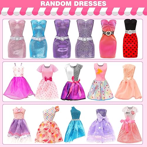 Miniatura 3 de ENOCHT 51 piezas de ropa y accesorios para muñecas, incluyendo vestidos de moda, tops y pantalones, vestidos de fiesta, trajes de baño, bikini, 38