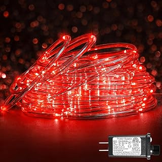 66FT 200 LED Rope Lights for Outside, Red Rope Lights Indoor Waterproof