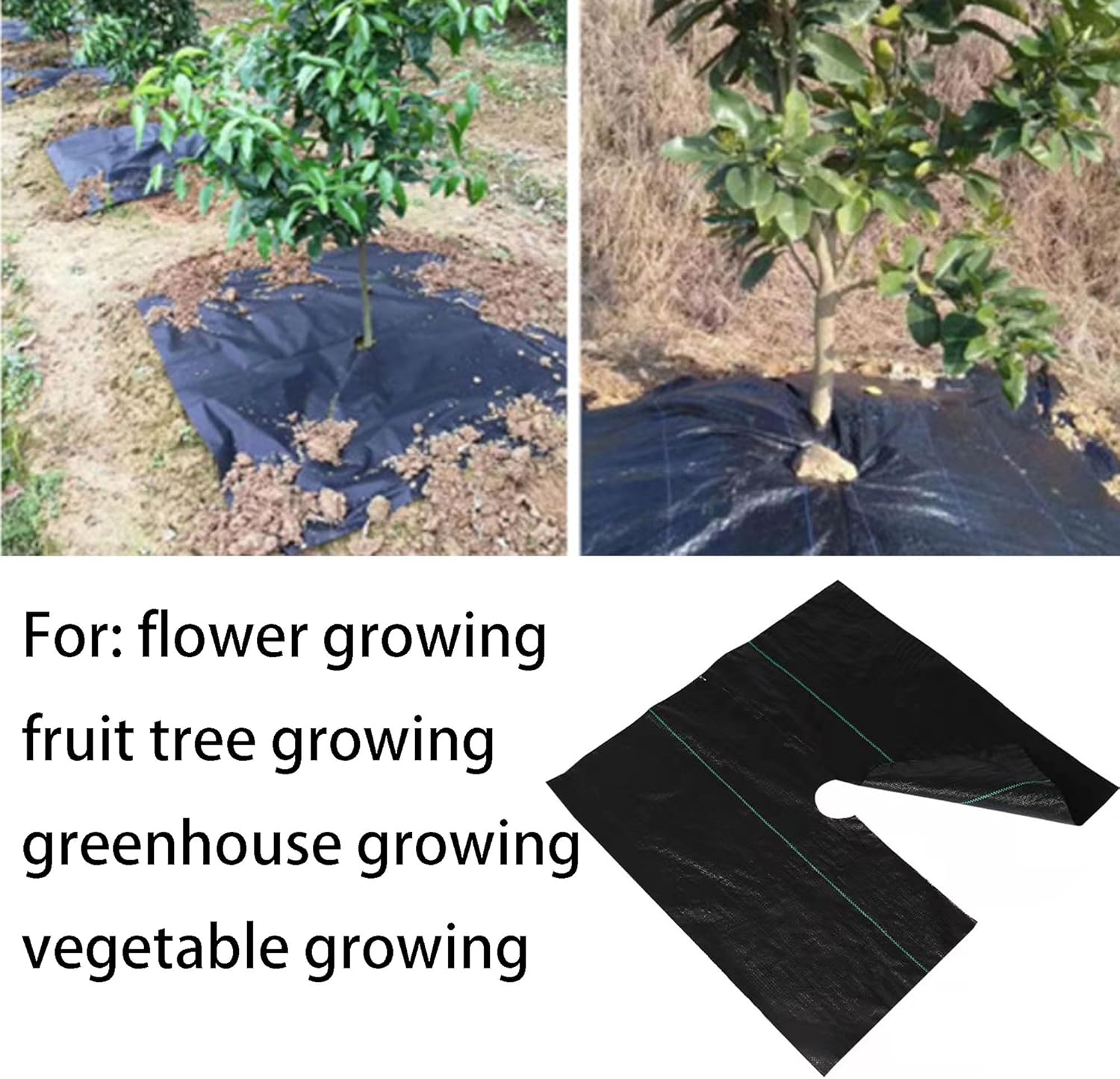 47in Premium Garden Weed Barrier Landscape Fabric Weed Barrier Fabric,Mulch mat,Mulch Ring,Tree Rings for Easy Set up and Superior Weed Control(10pcs)