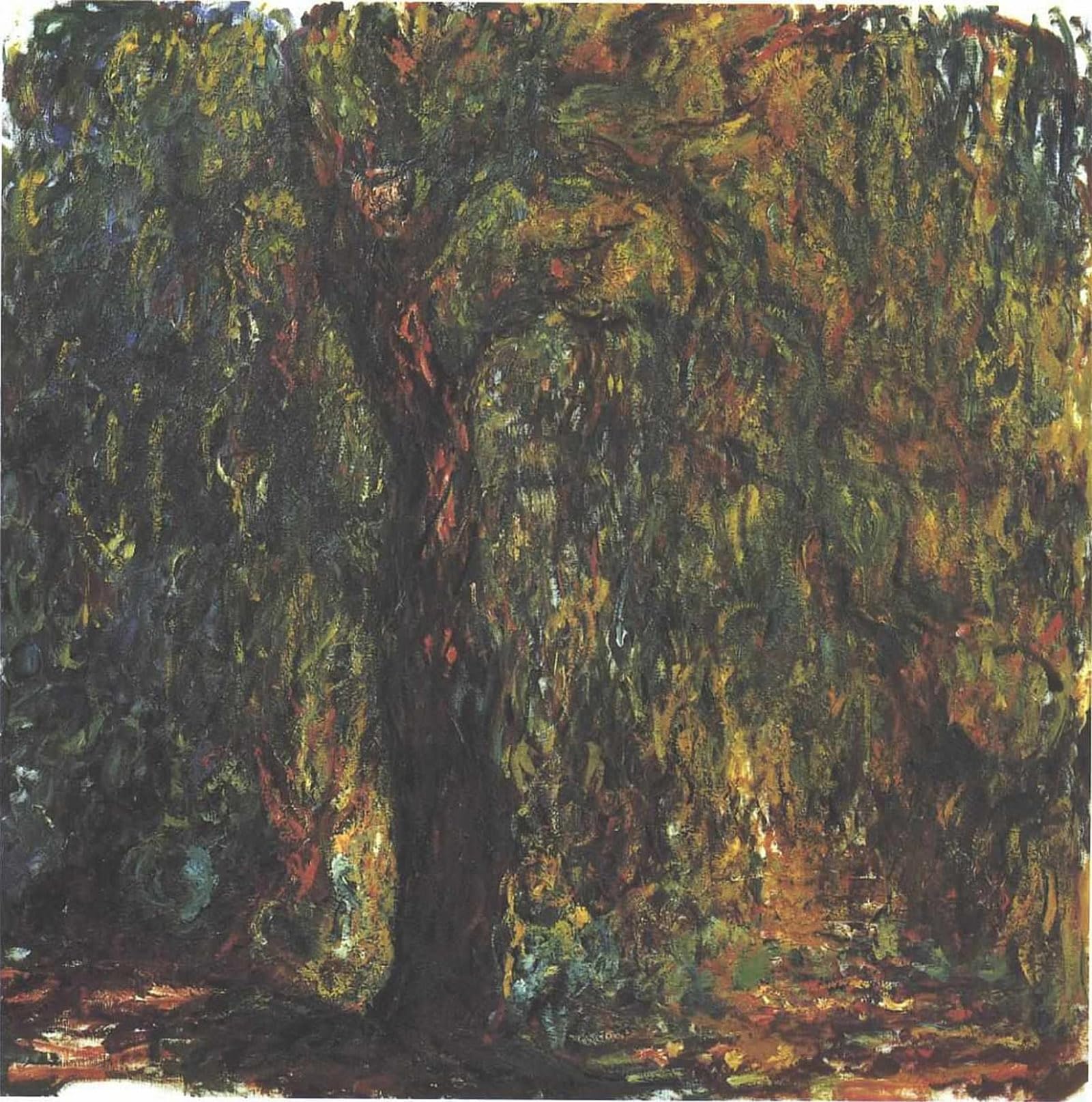 SERENDIPITP Abstract Painting Mural Print Picture Wall Decor Painting Weeping Willow by Claude Monet Vintage Wall Artwork for Home Decor 60x90cm