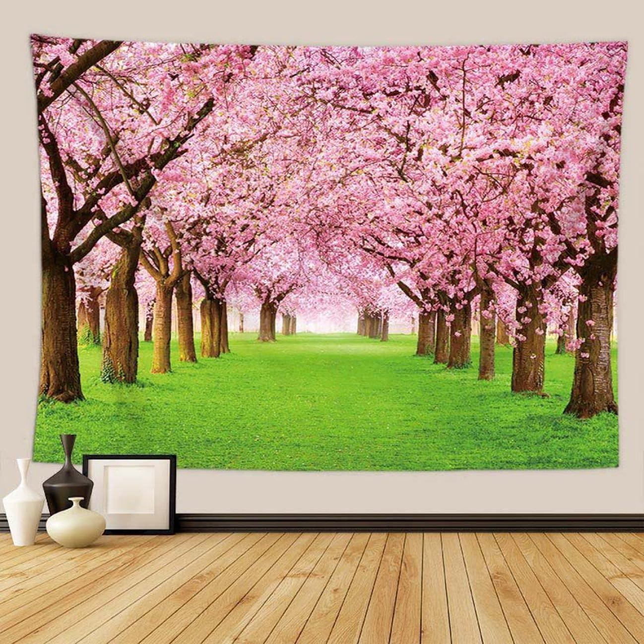 【原画・送料無料】春　迎春　お部屋でお花見気分　「桜」原画縦約40㎝×横約40㎝ 原画・送料無料】春迎春お部屋でお花見気分「桜」原画縦約40