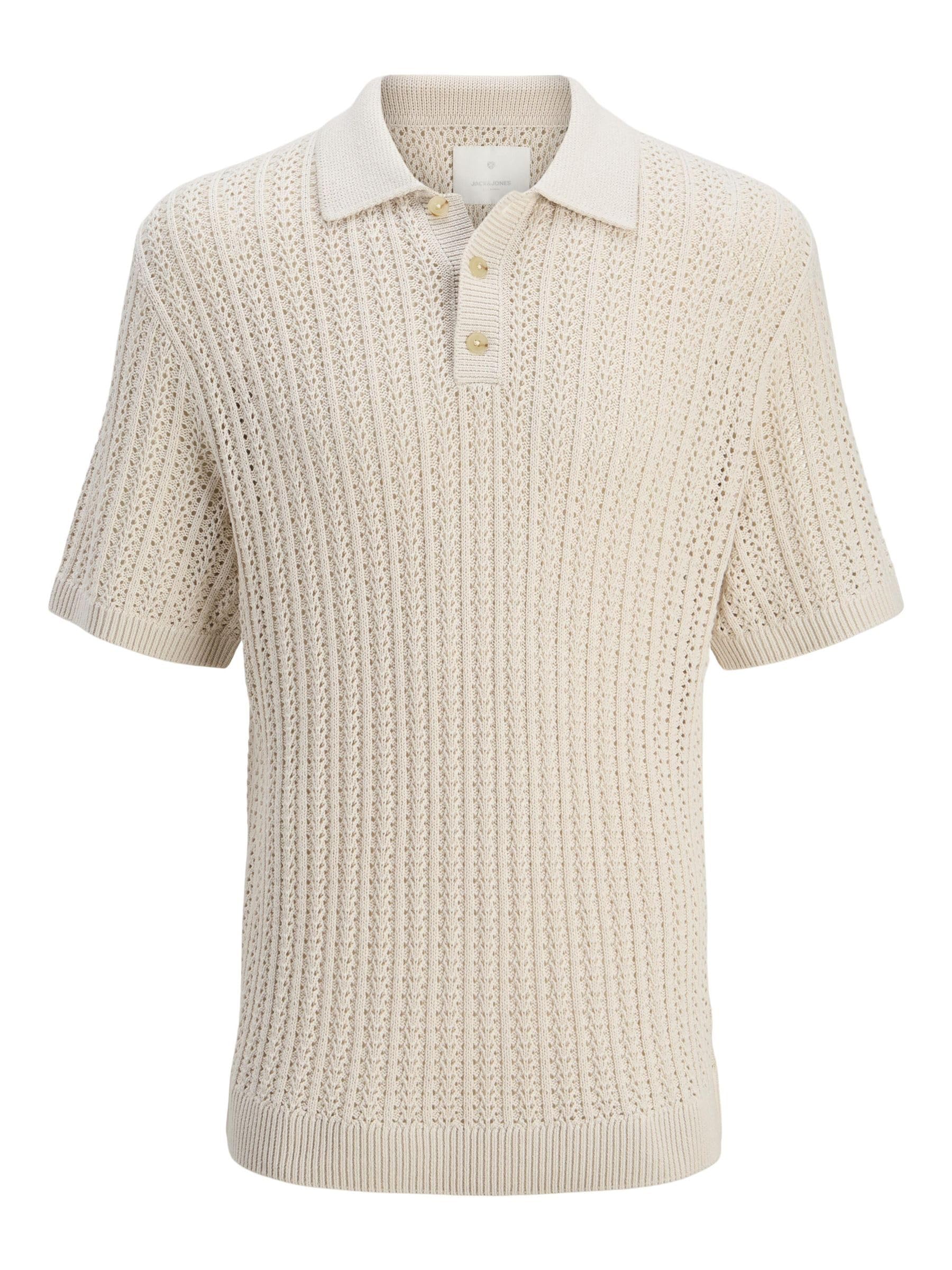 JACK & JONES Jprccjoel Knit Polo Ss Sn męskie, whitecap gray, XL